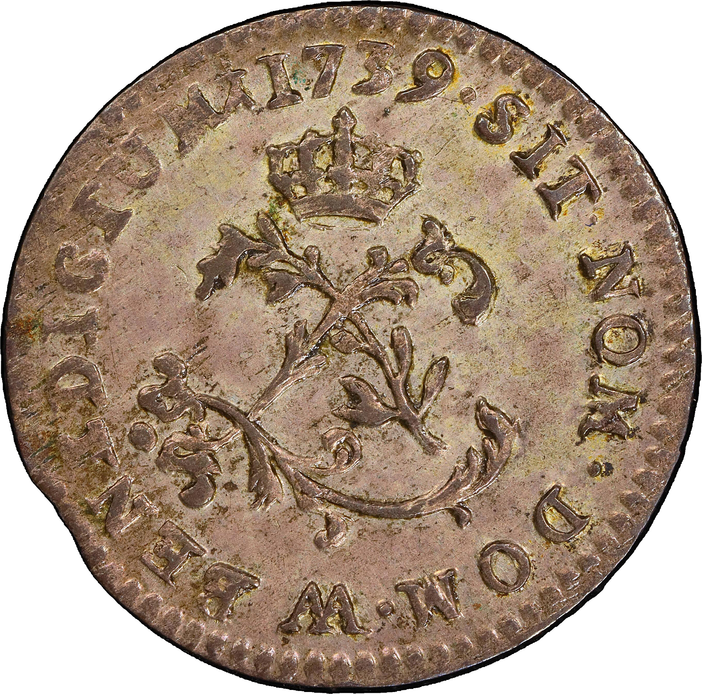 1739-AA Sou Marque. Metz Mint. Vlack-237b. Rarity-8. AU-55 (PCGS).