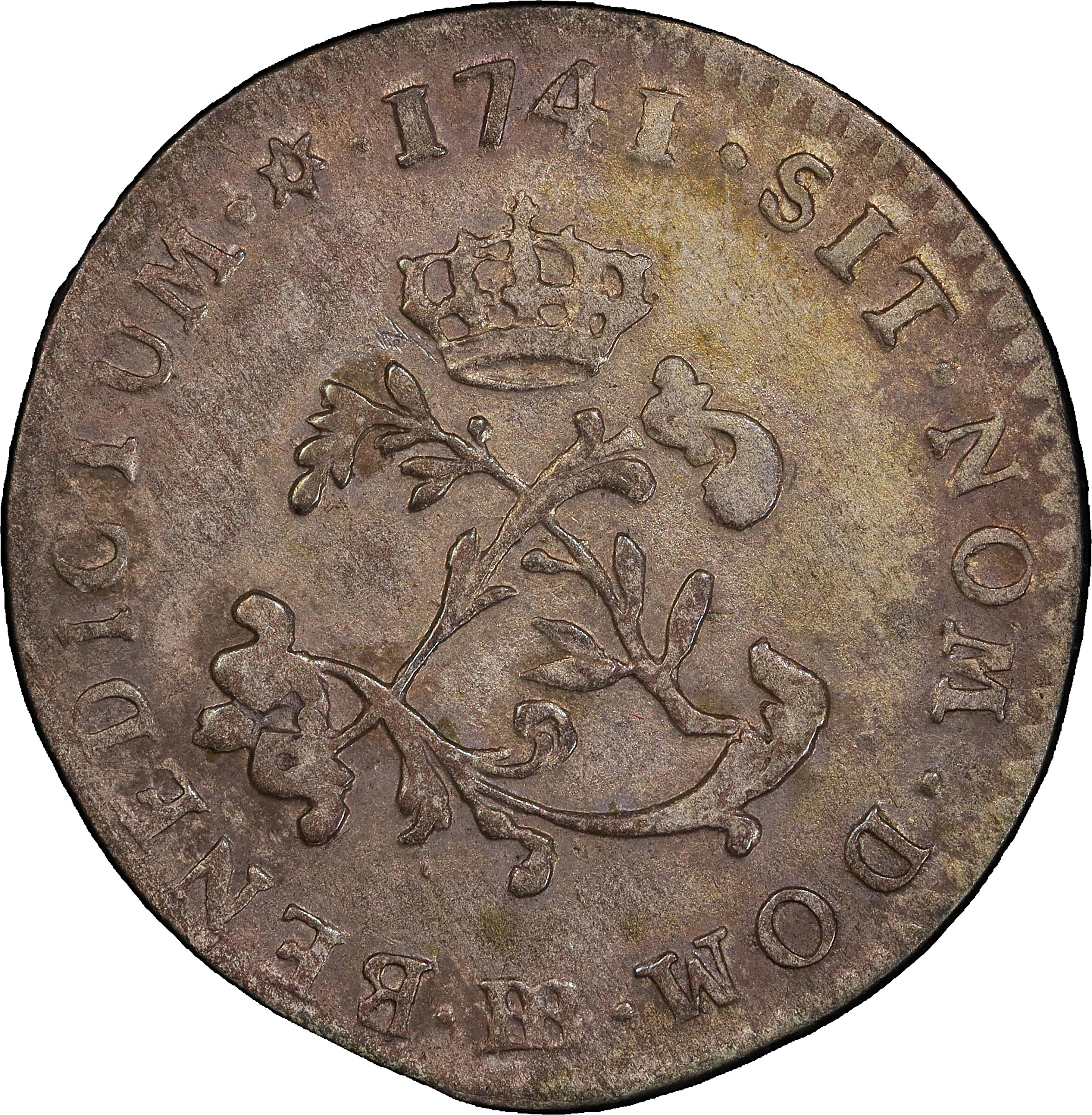 1741-BB Sou Marque. Strasbourg Mint. Vlack-252. Rarity-7. AU-50 (PCGS).