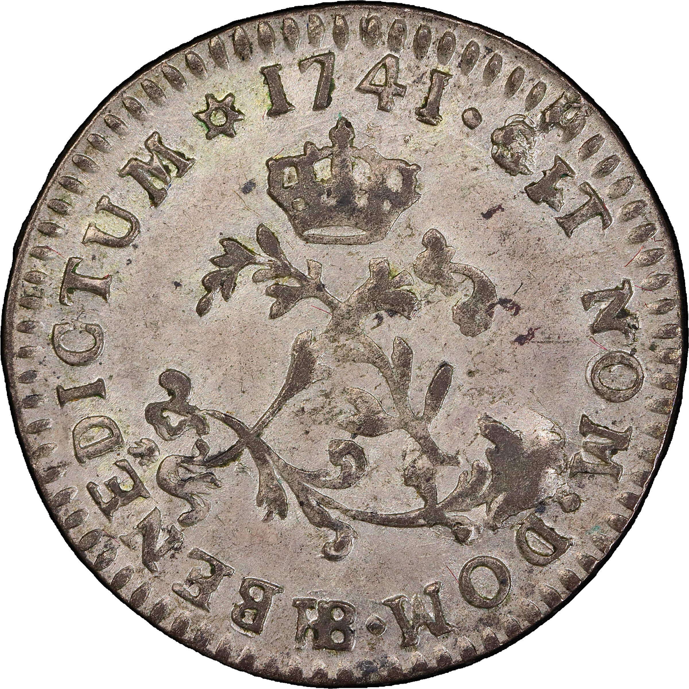1741-BB Sou Marque. Strasbourg Mint. Vlack-253a. Rarity-6. AU-58+ (PCGS).