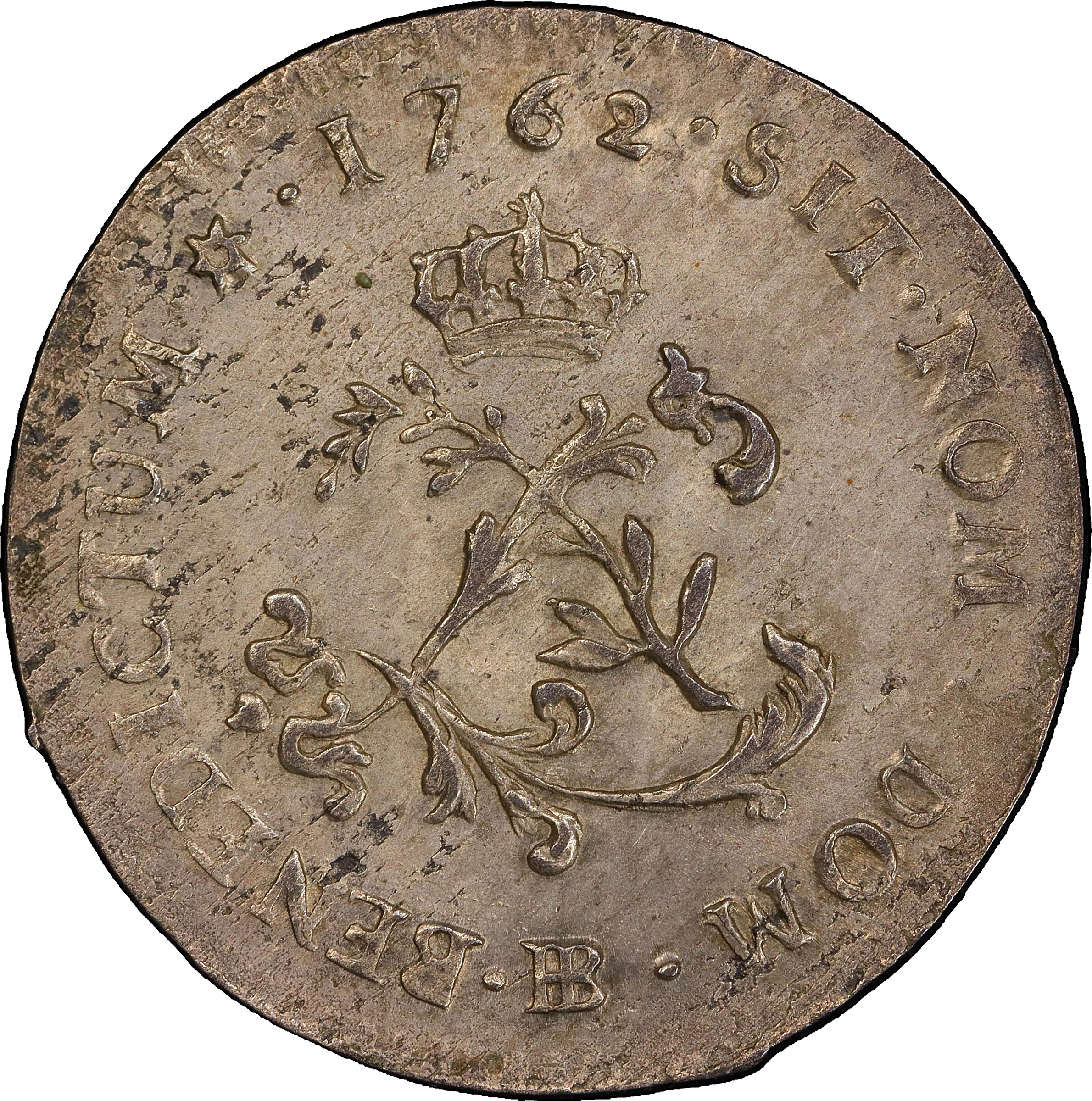1762-BB Sou Marque. Strasbourg Mint. Vlack-276a. Rarity-2. AU-58 (PCGS).
