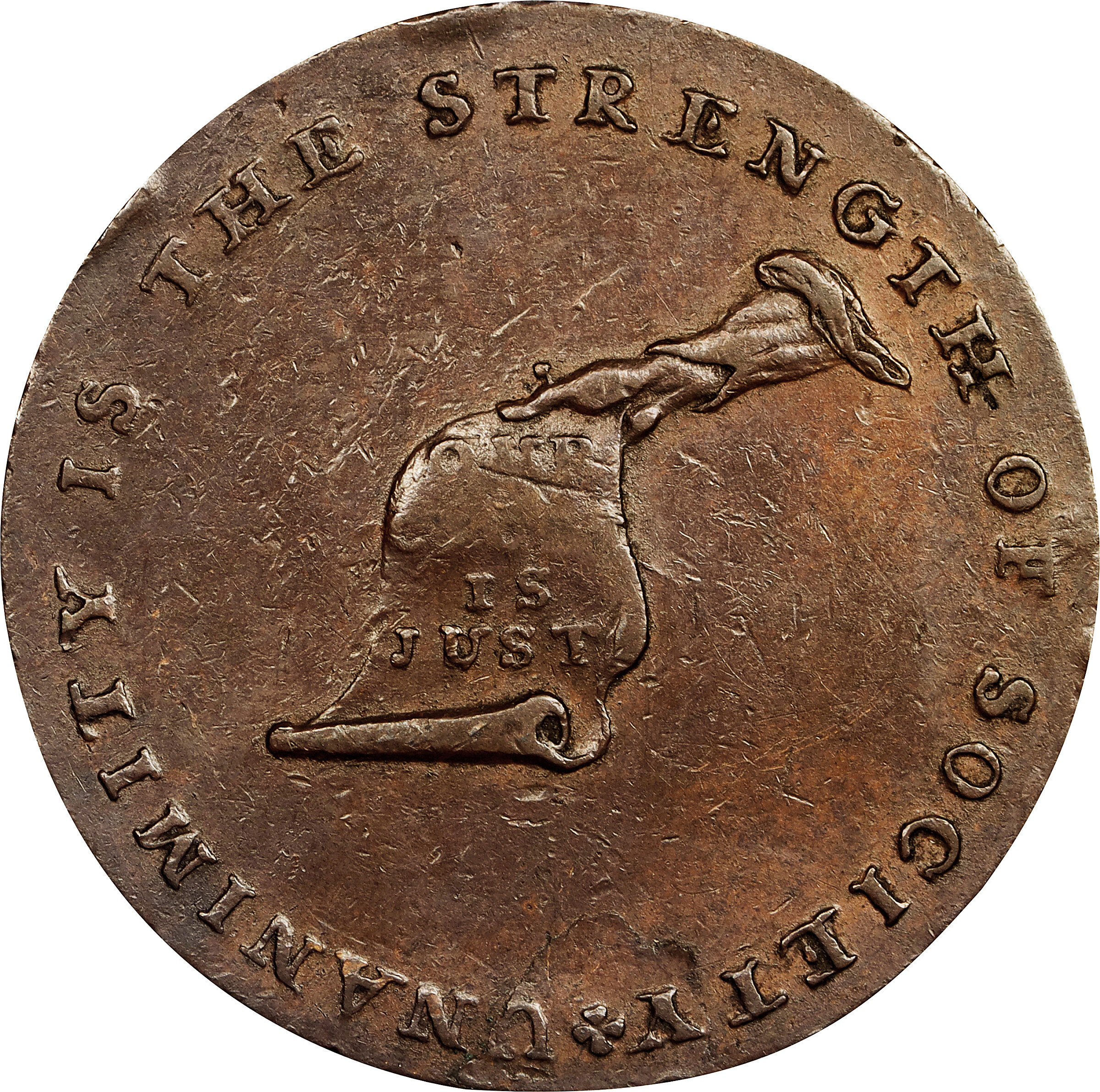 Undated (ca. 1793-1795) Kentucky Token. W-8810. Rarity-2. Copper. LANCASTER Edge. Blundered Edge Lettering. EF-45 (PCGS).