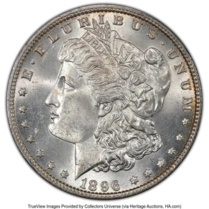 image for: 1896 $1 VAM 4, Doubled Stars MS64 PCGS. A Top 100 Variety. PCGS Population: (19/14 and 2/1+). NGC Census: (14/6 and 2/1+). ...
