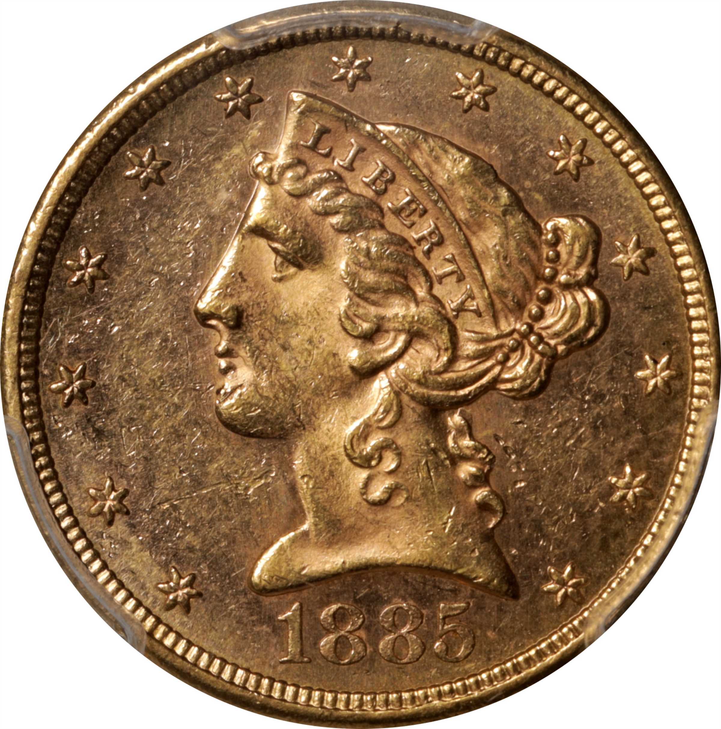 image for: 1885-S Liberty Head Half Eagle. MS-62 PL (PCGS).
