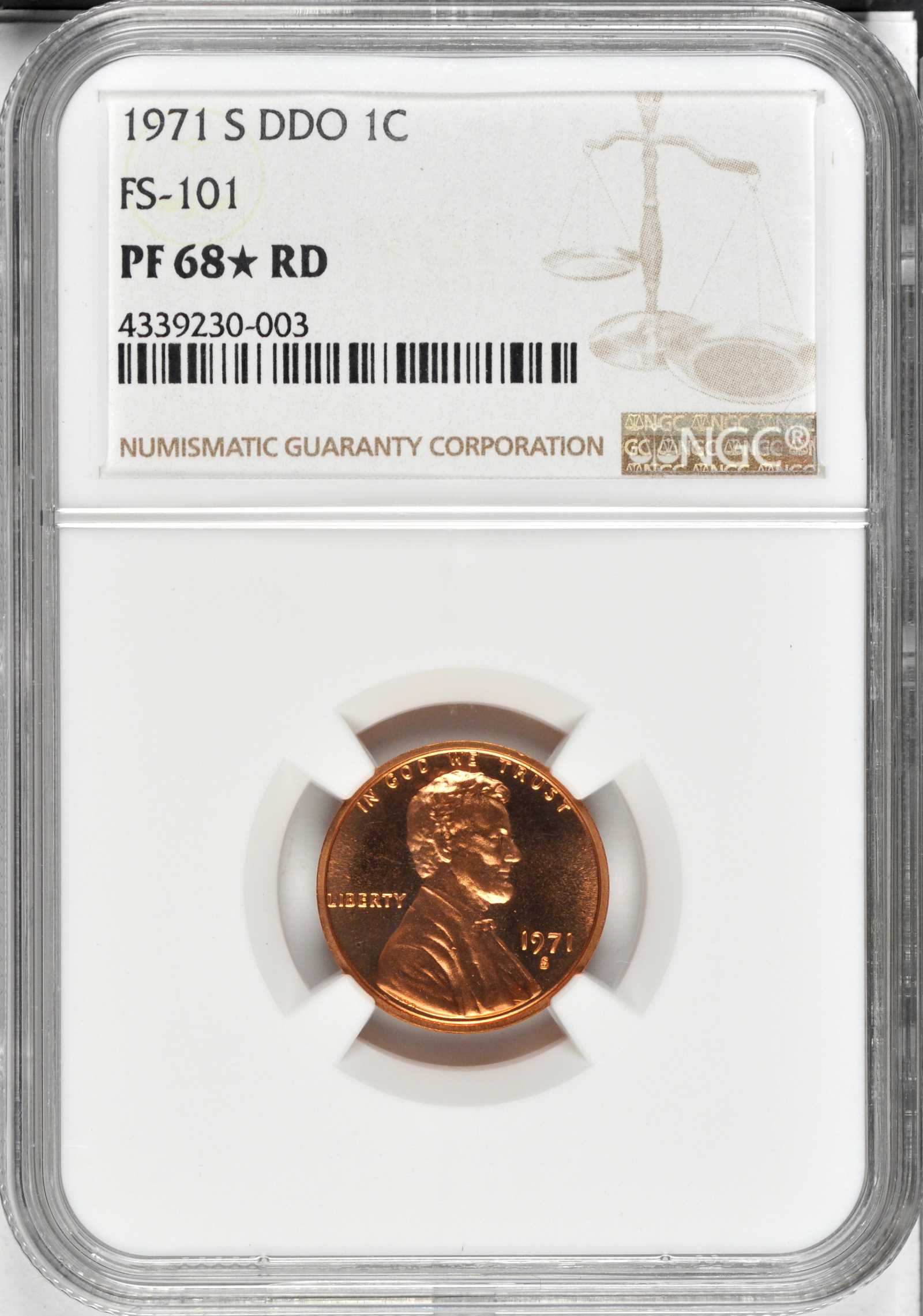 1971-S 1c Doubled Die Obverse, FS-101 PR RD thumbnail 20
