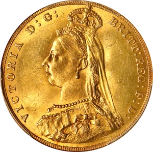 image for: GREAT BRITAIN. Sovereign, 1887. London Mint. Victoria. PCGS MS-64.