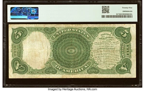 image for: Fr. 91* $5 1907 Legal Tender Star PMG Very Fine 25....