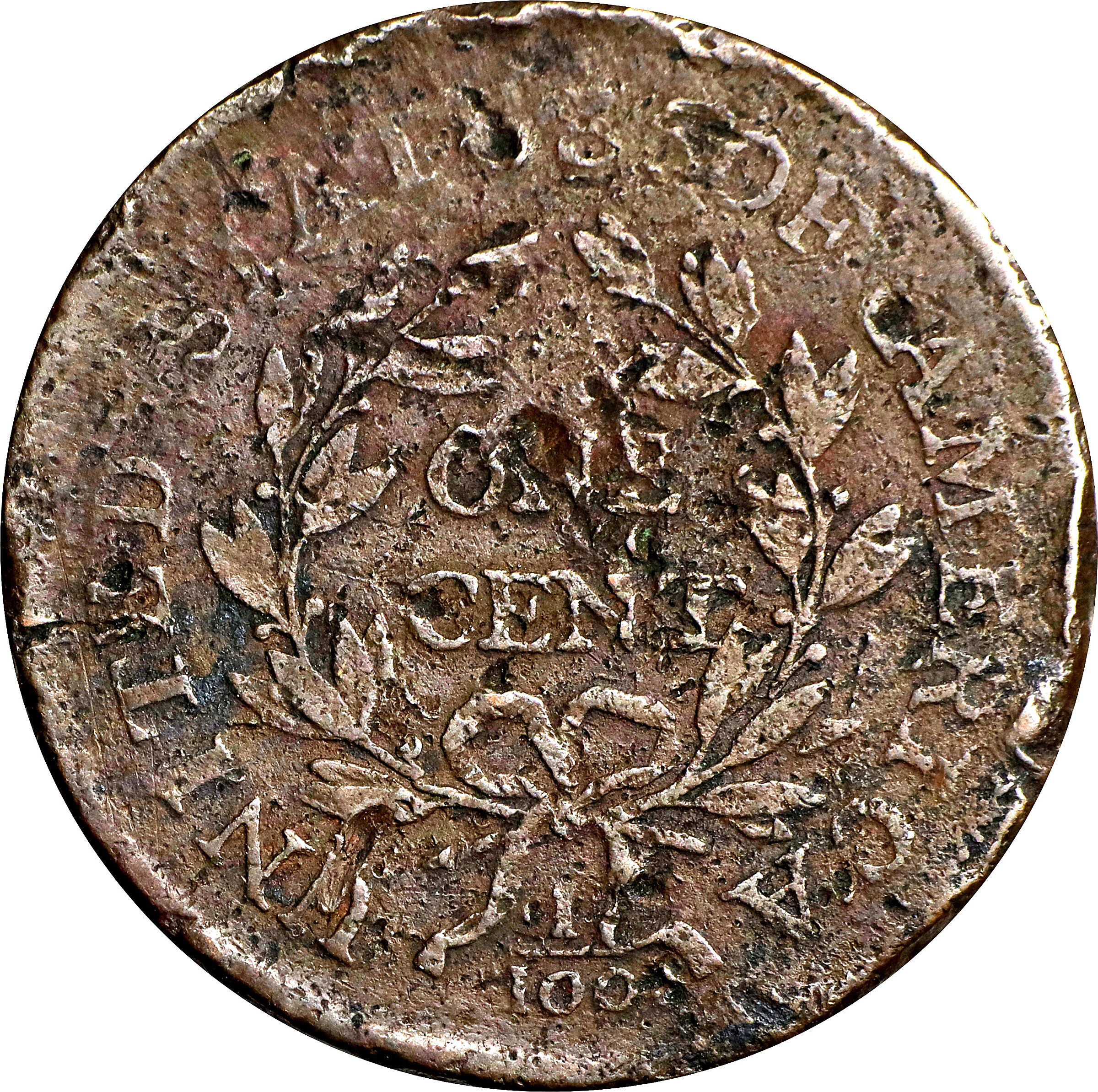 1796 1c Draped Bust, Reverse of 1797, S-NC-1 MS BN thumbnail 5
