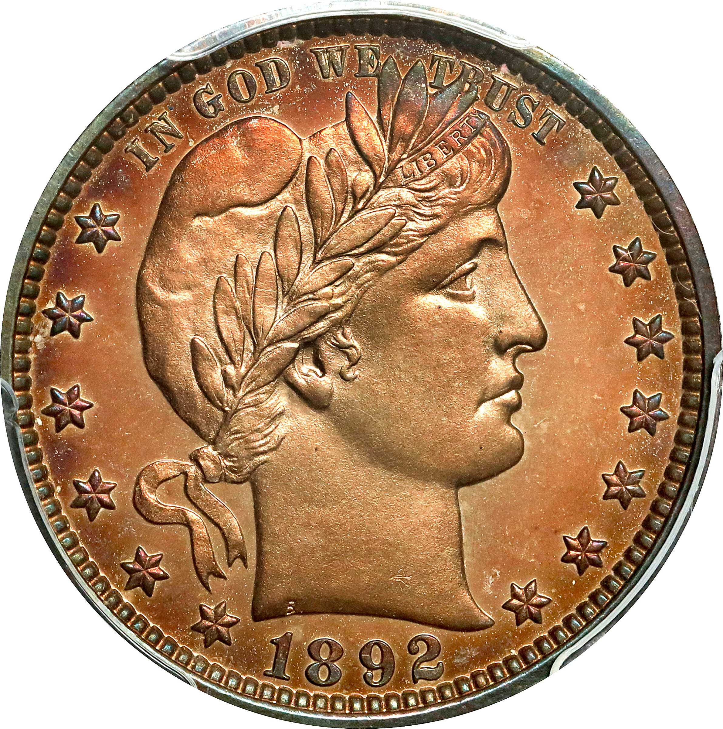 1892 Barber Quarter. Type II Reverse. Proof. Unc Details--Questionable Color (PCGS).