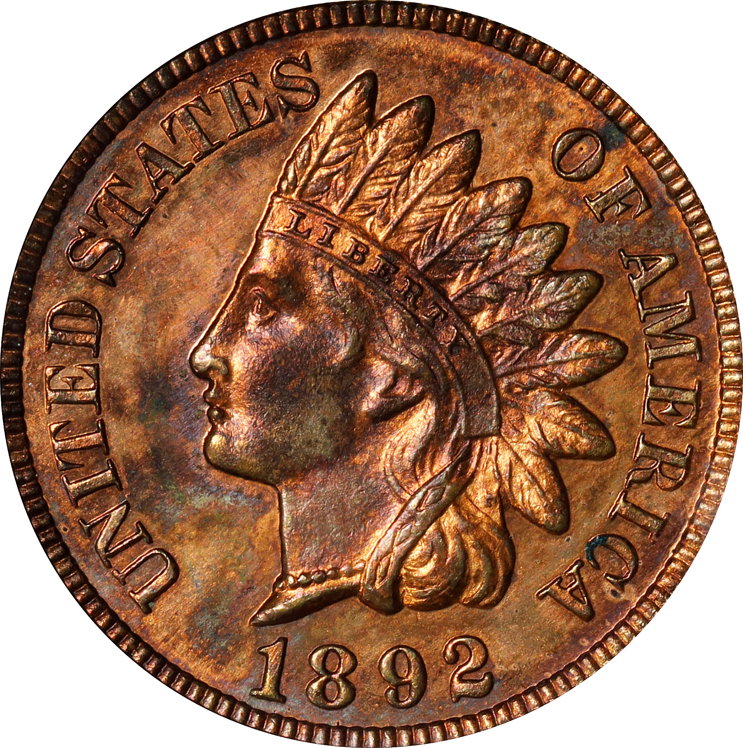 1892 Indian Cent. Proof-64 RD (PCGS). OGH Generation 2.2.