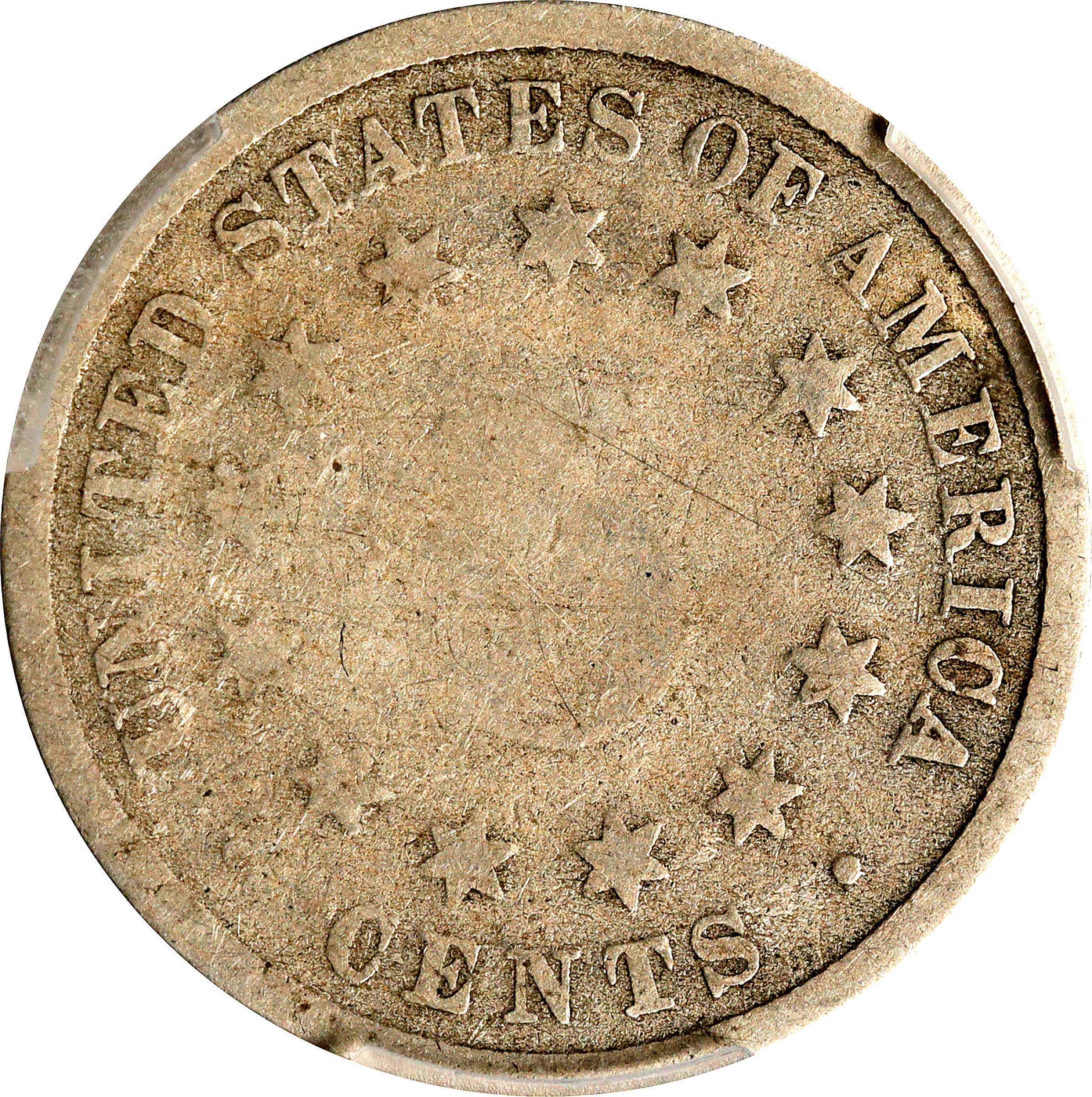 Shield Nickel 5c No Rays, 1867-1883 [Type] AG3 CAC thumbnail 2