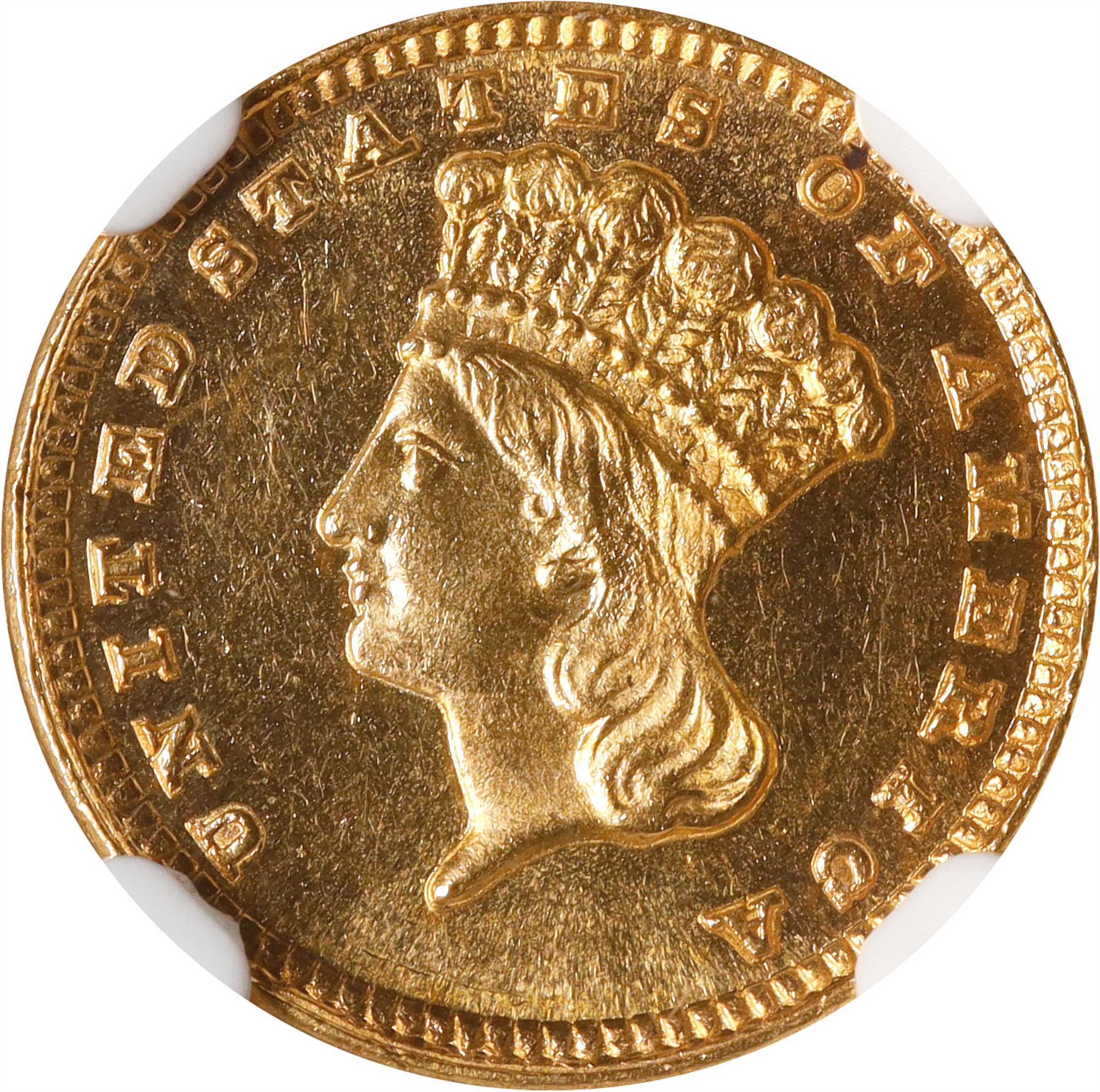 image for: 1885 Gold Dollar. MS-64 PL (NGC). CAC.