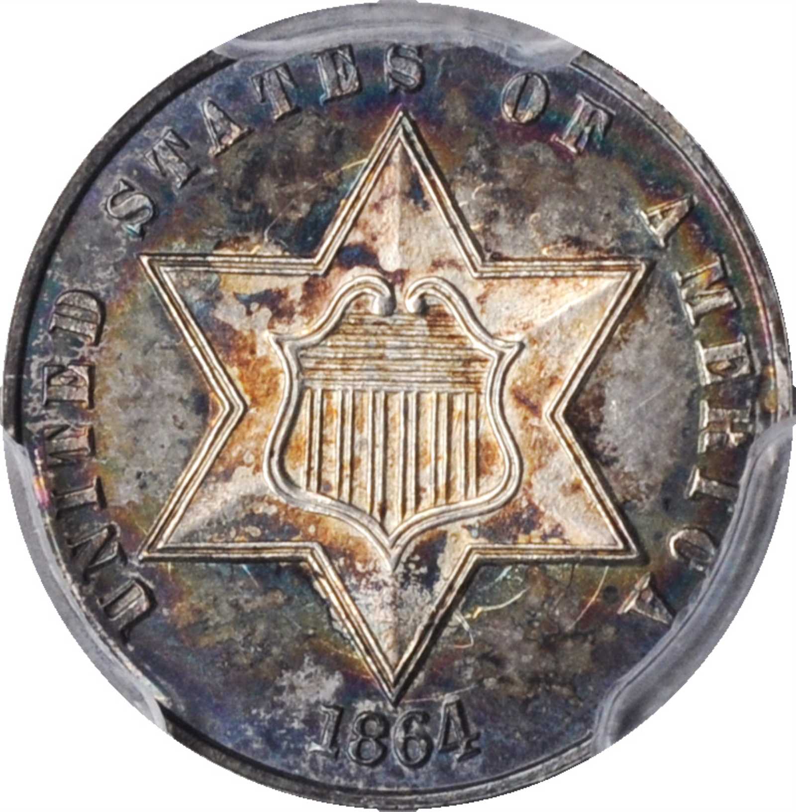 1864 Silver Three-Cent Piece. MS-66 PL (PCGS). CAC.