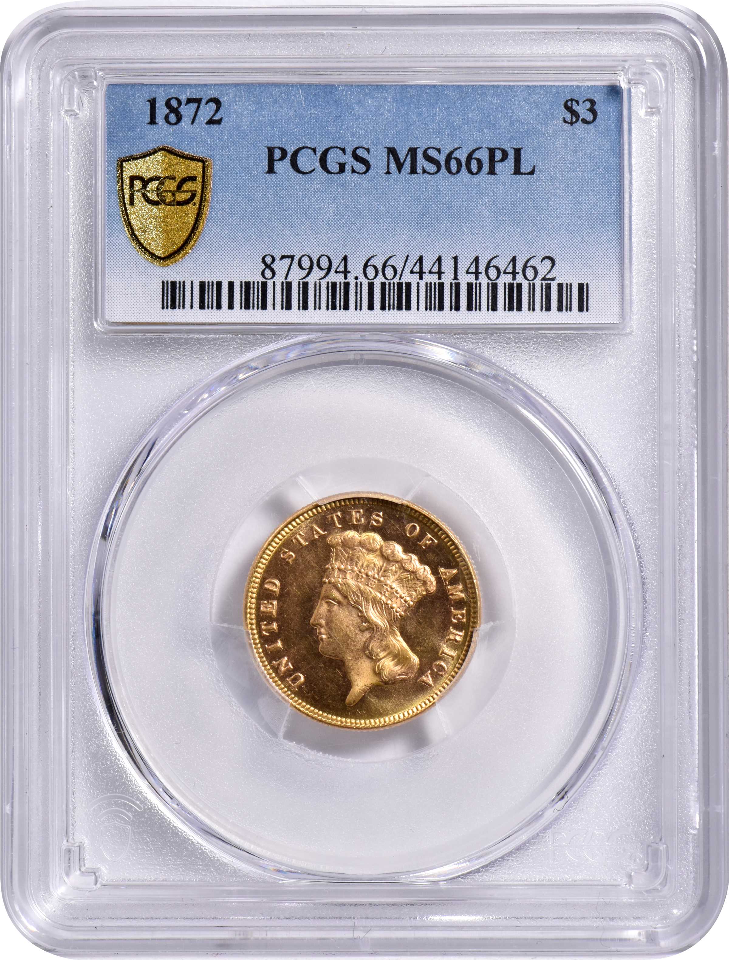 1872 $3  MS PL AU53 PL CAC thumbnail 8