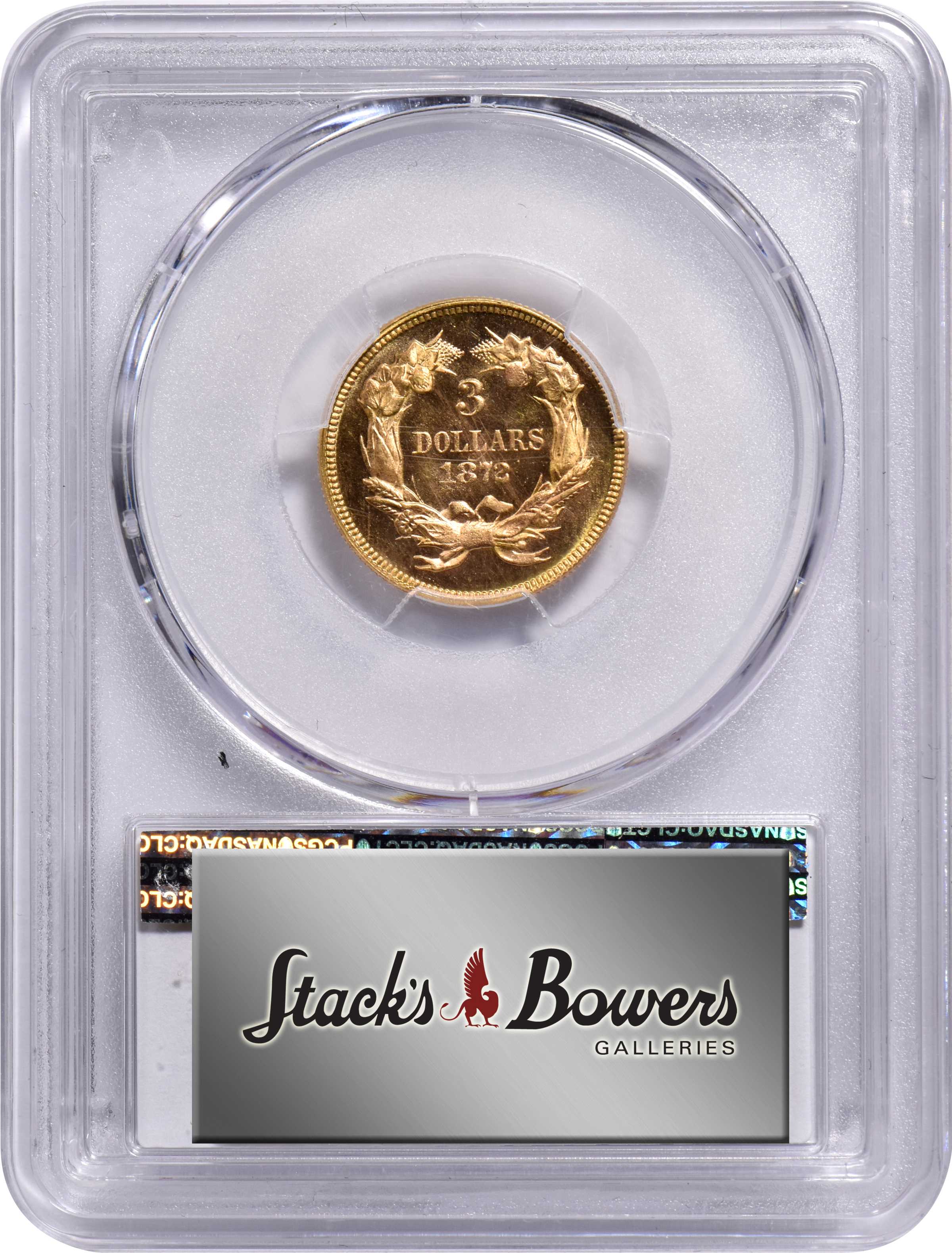 1872 $3  MS PL AU53 PL CAC thumbnail 9