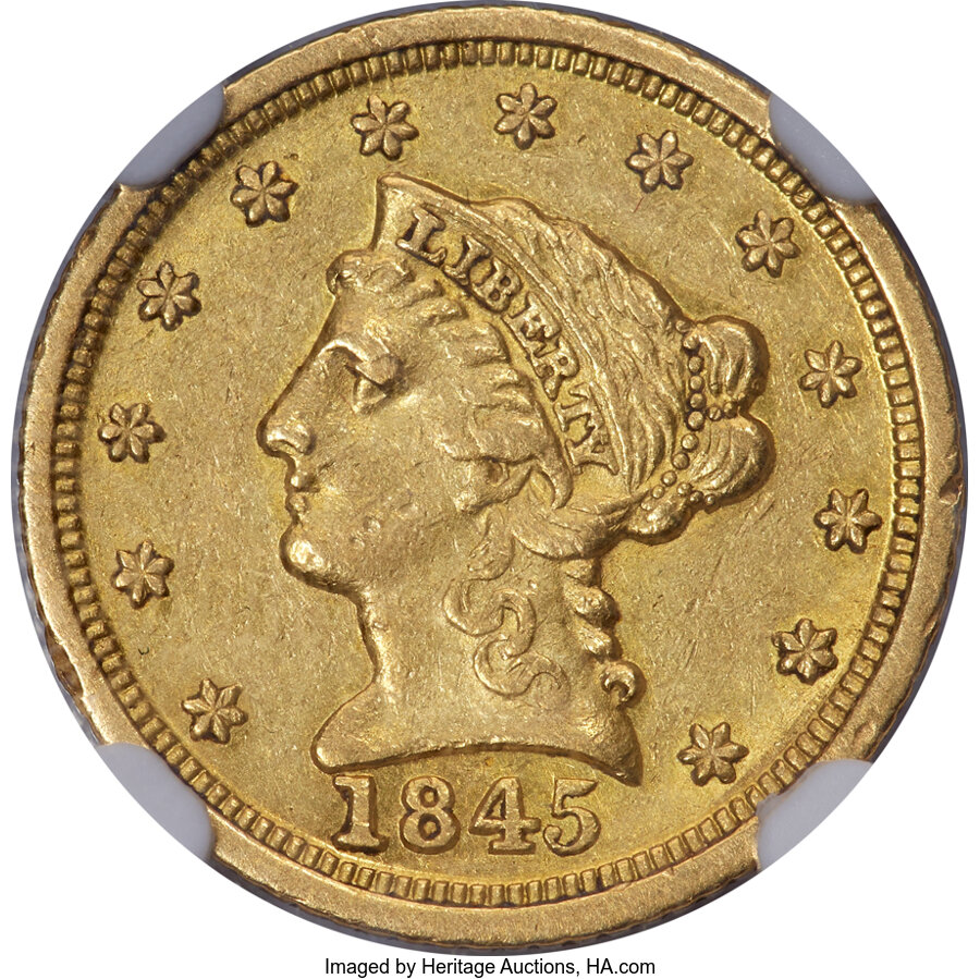 1845-D $2 1/2 AU55 NGC....