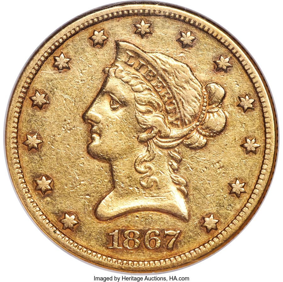 1867 $10 VF20 CAC thumbnail 17