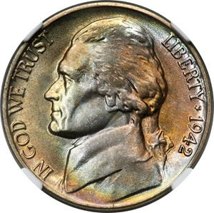 image for: 1942-D 5C MS68 Five Full Steps NGC....