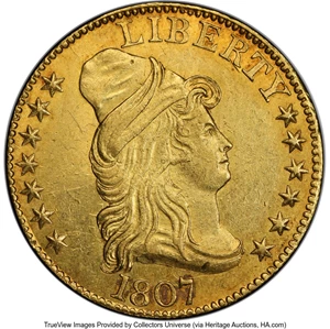 image for: 1807 $5 Bust Right, BD-3, High R.5, MS62 PCGS....