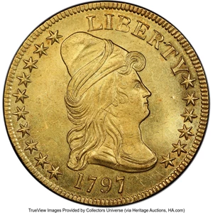image for: 1797 $10 Large Eagle, BD-2, High R.4, MS63 PCGS....