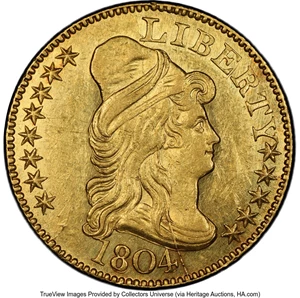 image for: 1804 $5 Small 8, BD-4, R.7, AU58 PCGS....