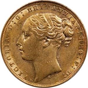 image for: AUSTRALIA. Soveriegn, 1871-S. Sydney Mint. Victoria. PCGS AU-55.