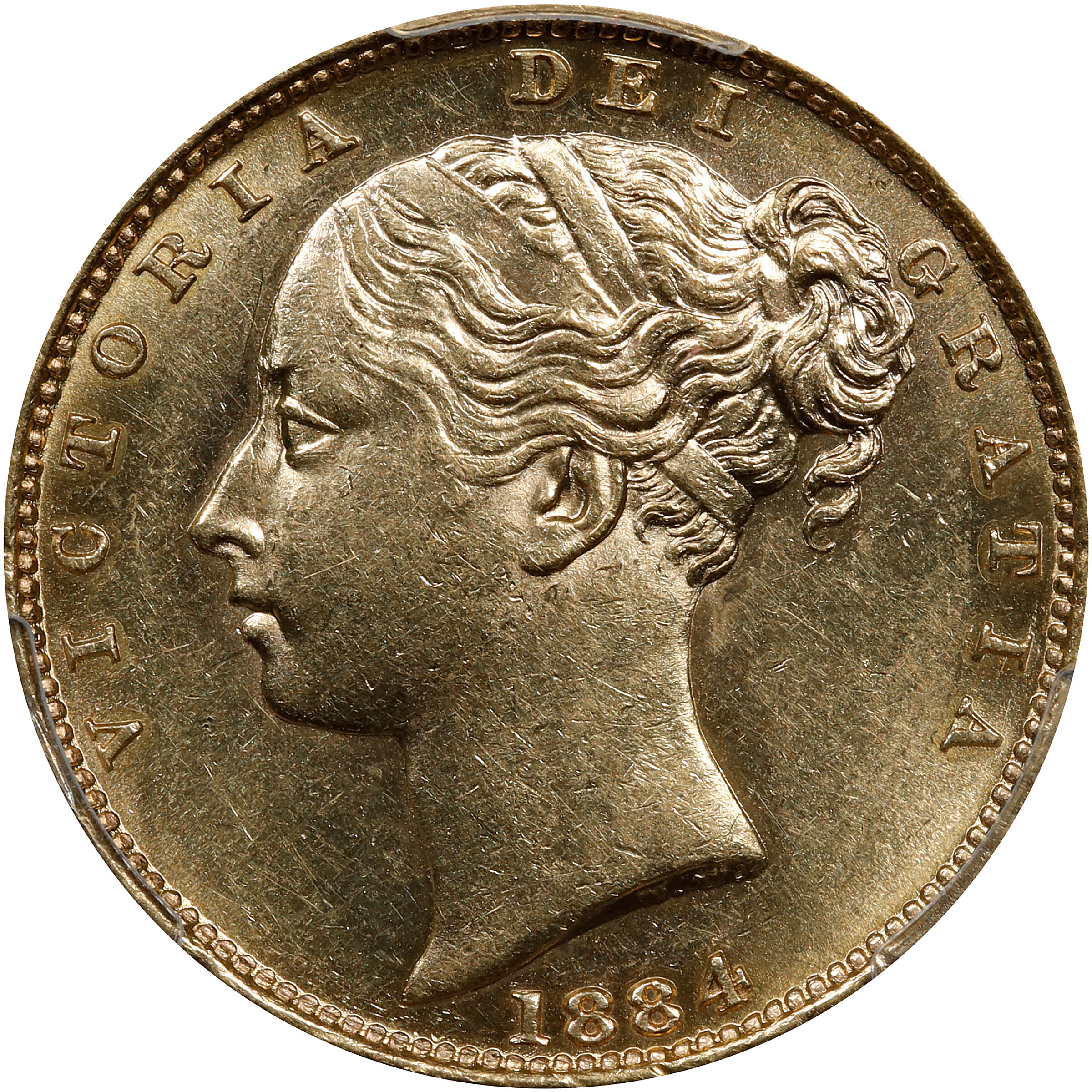 image for: AUSTRALIA. Sovereign, 1884-M. Melbourne Mint. Victoria. PCGS MS-62+.