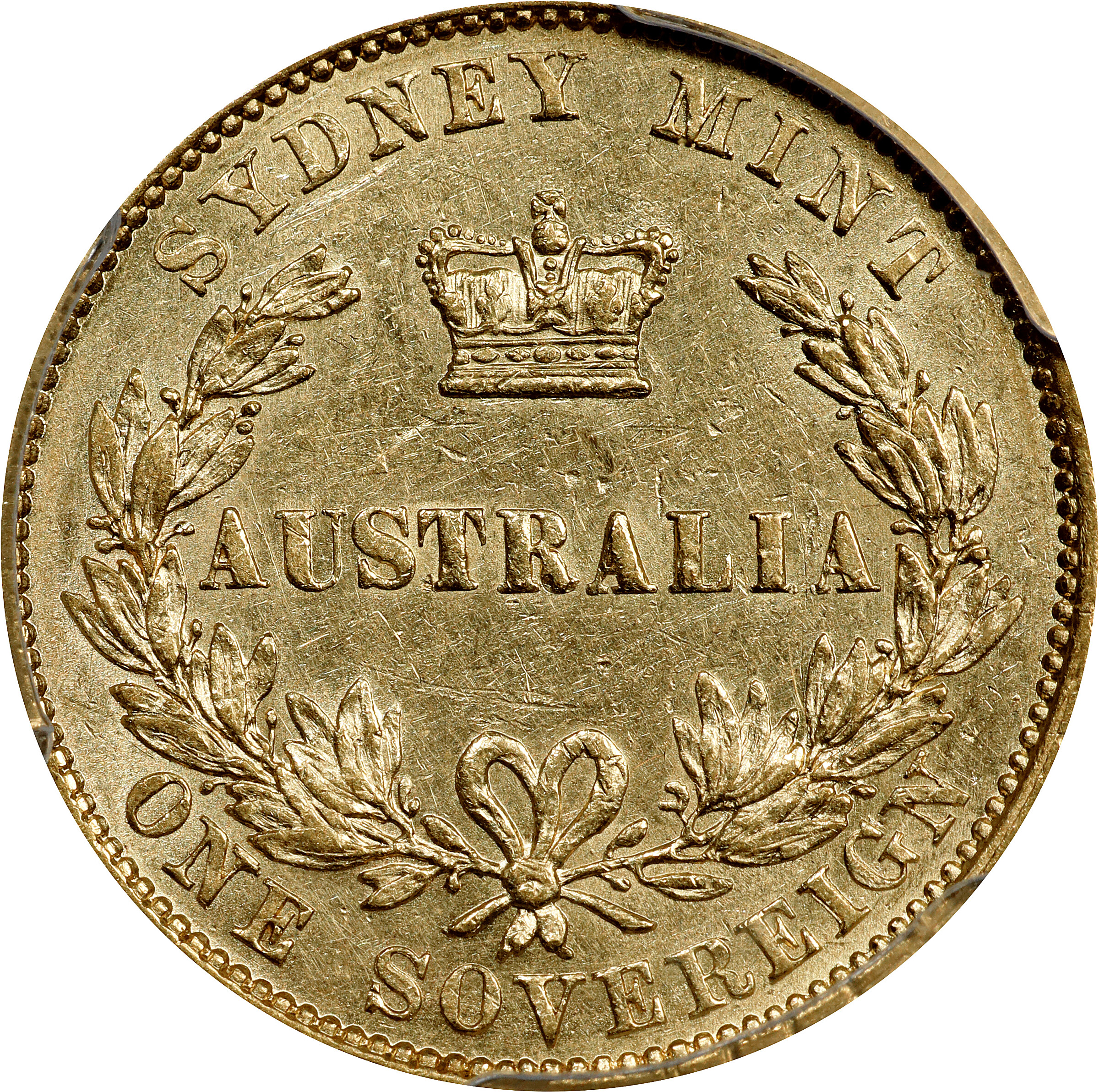 image for: AUSTRALIA. Sovereign, 1857-SYDNEY. Sydney Mint. Victoria. PCGS AU-53.