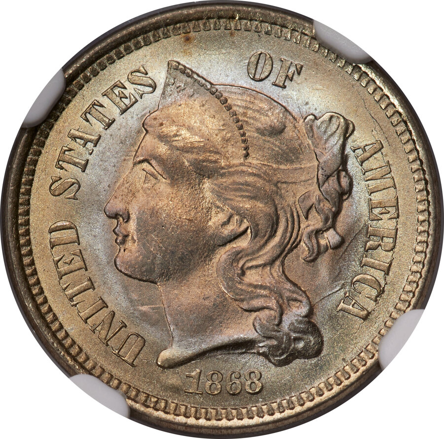 1868 3CN MS67 NGC....