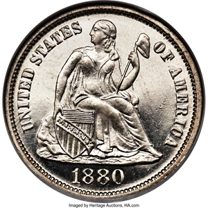 image for: 1880 10C PR68 Cameo NGC. F-101, R.3....