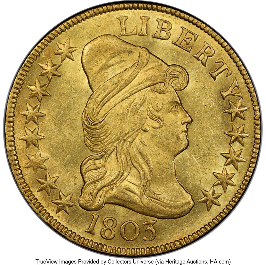 1803 $10 Small Reverse Stars, BD-3, R.4, MS63+ PCGS....