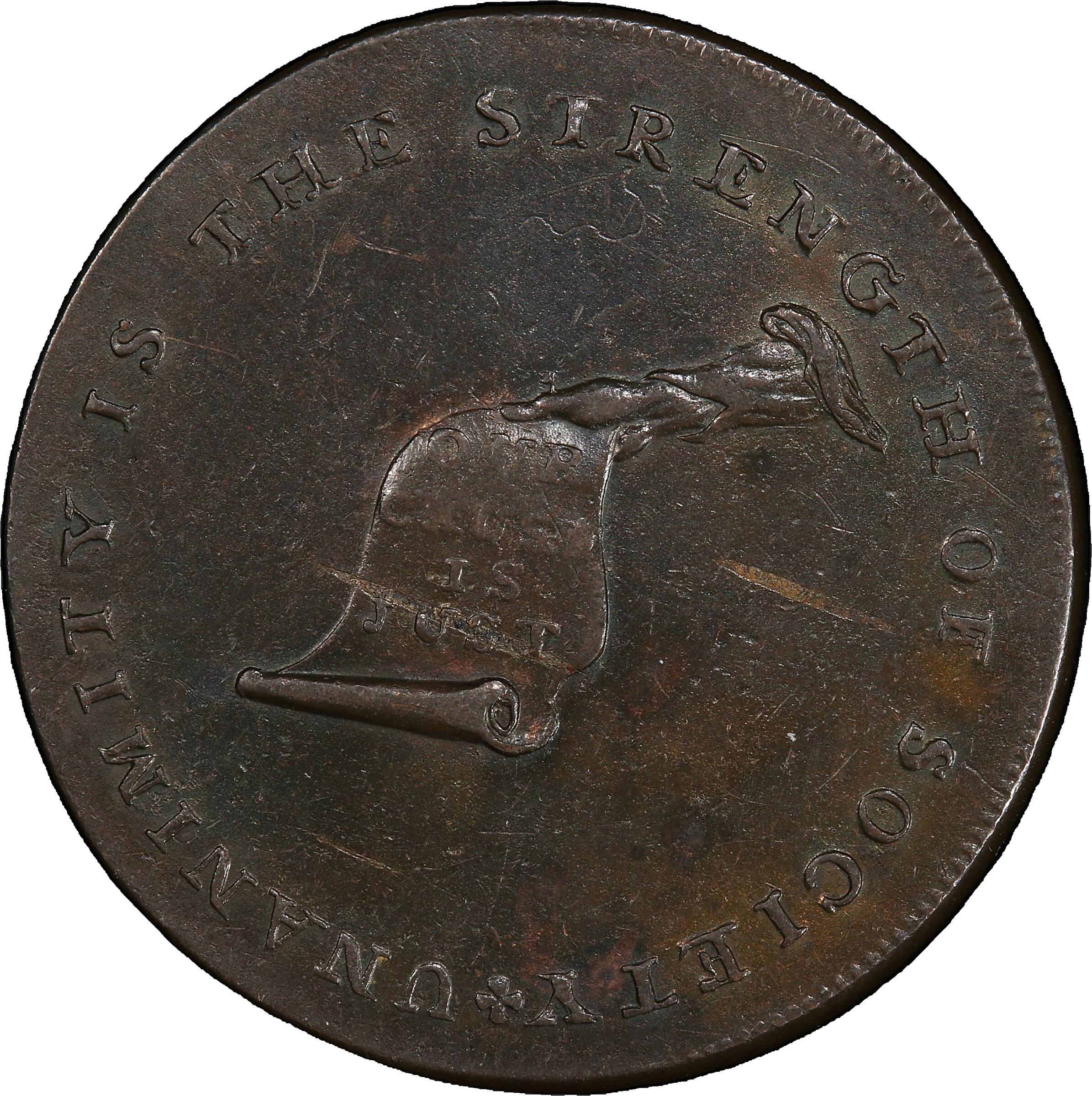 Undated (ca. 1793-1795) Kentucky Token. W-8805. Rarity-5. Copper. Engrailed Edge. AU Details--Cleaned (PCGS).