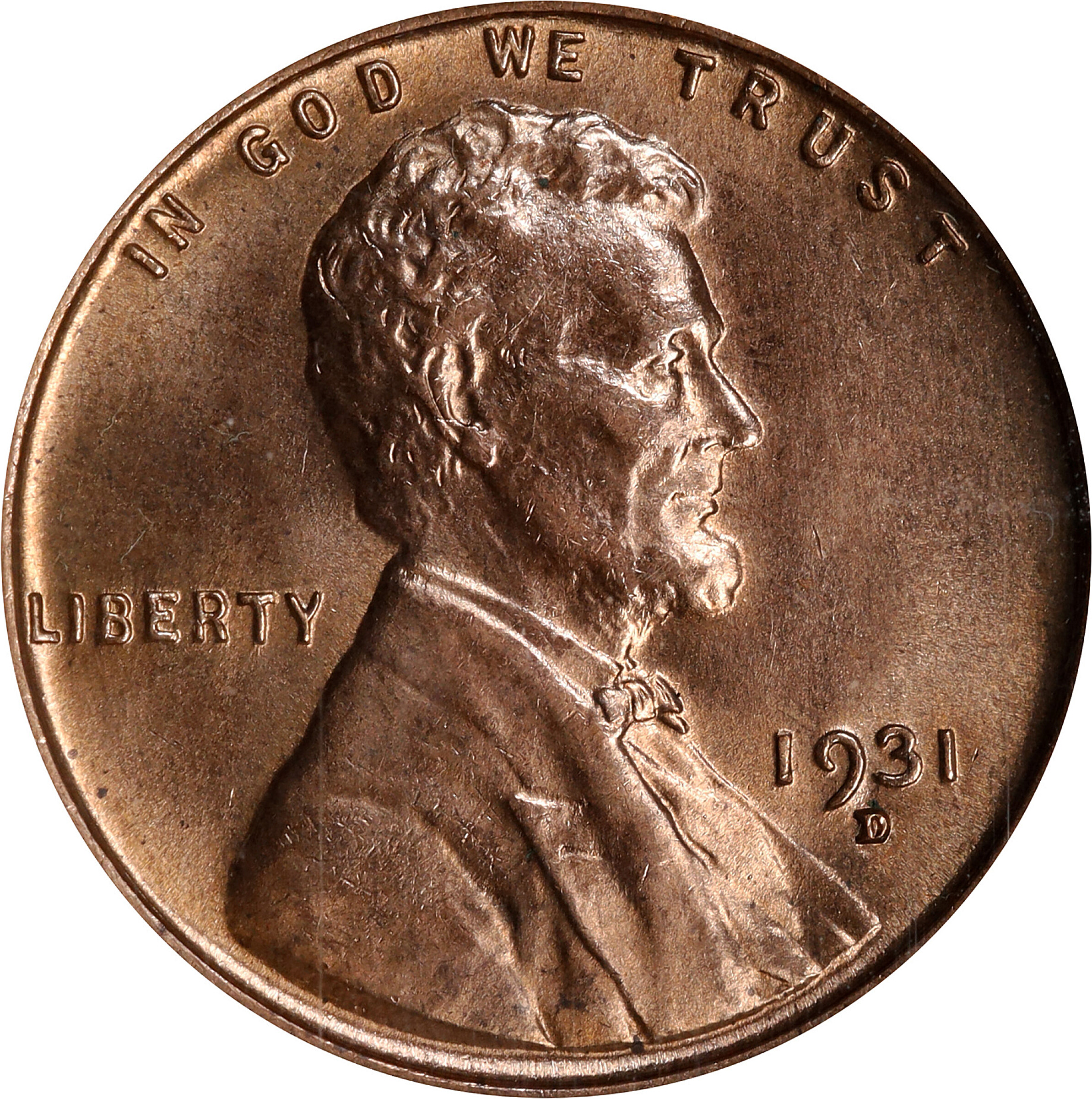 1931-D Lincoln Cent. MS-63 RD (ANACS).