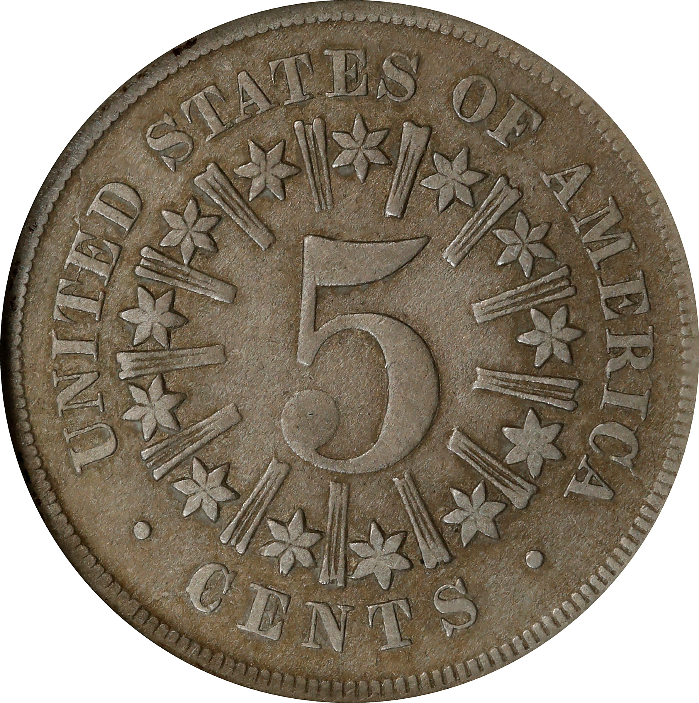 1866/1866 5c Rays, Repunched Date, FS-301 G4 CAC thumbnail 6