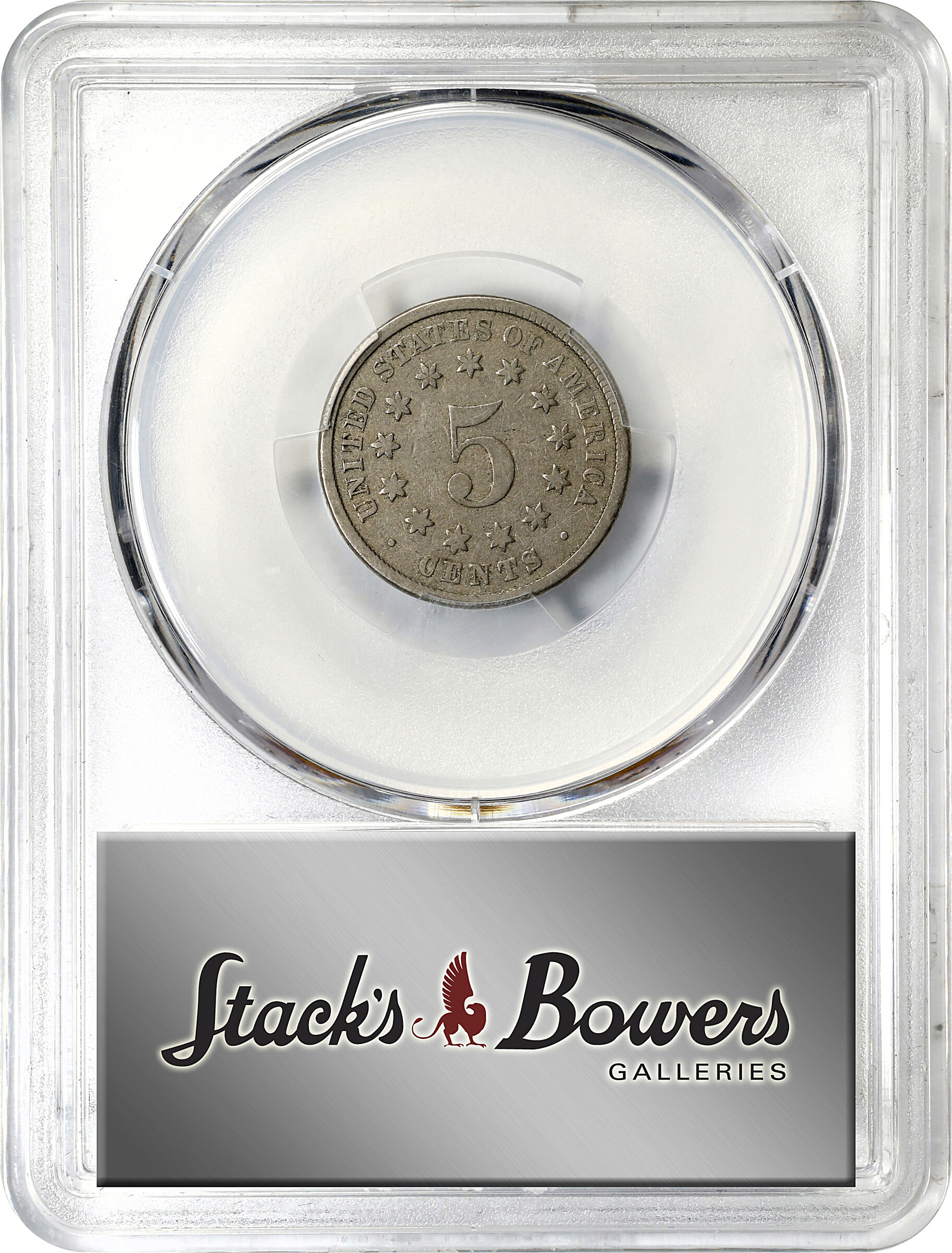 Shield Nickel 5c No Rays, 1867-1883 [Type] VG10 CAC thumbnail 4