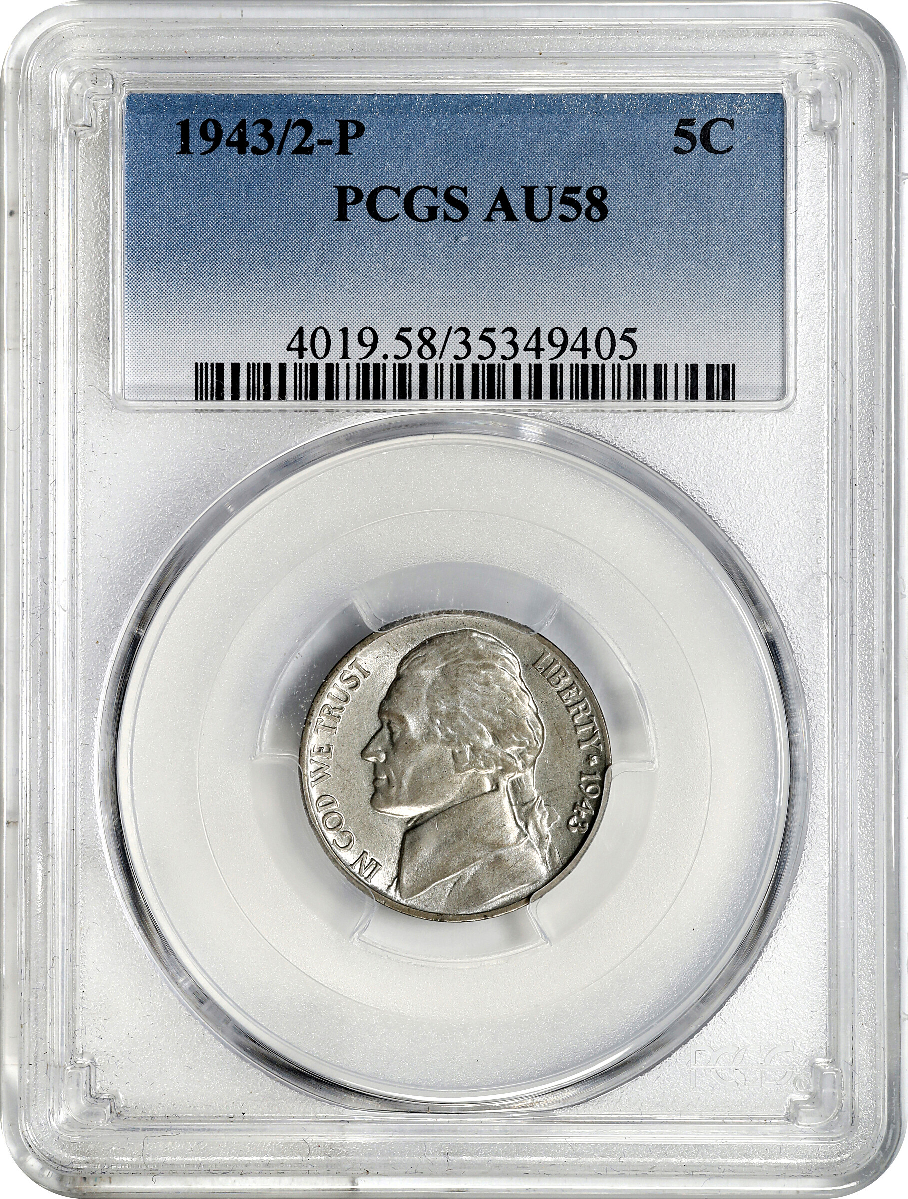 1943/2-P 5c Silver VF30 CAC thumbnail 26