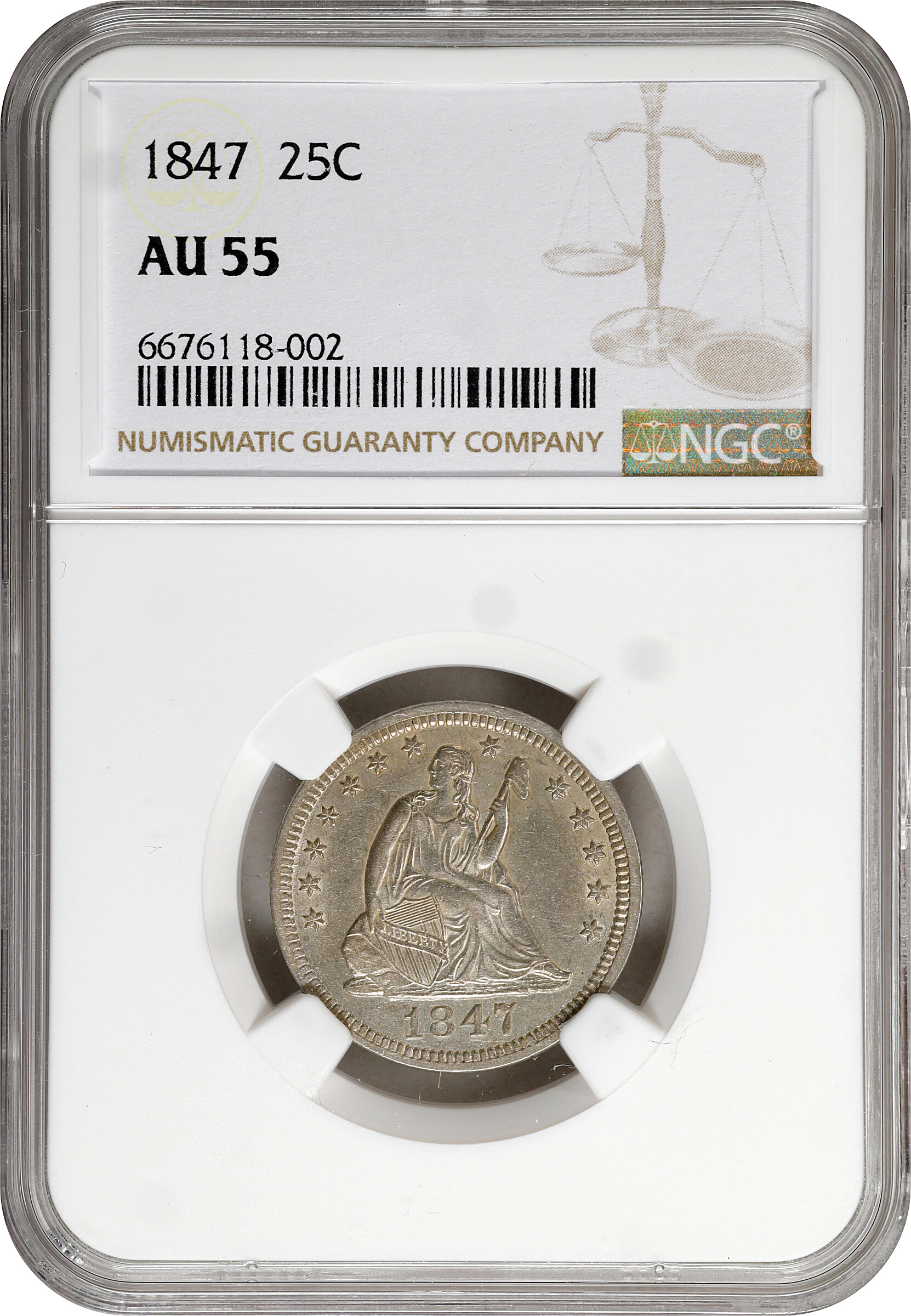 1847 25c AU55 thumbnail 7