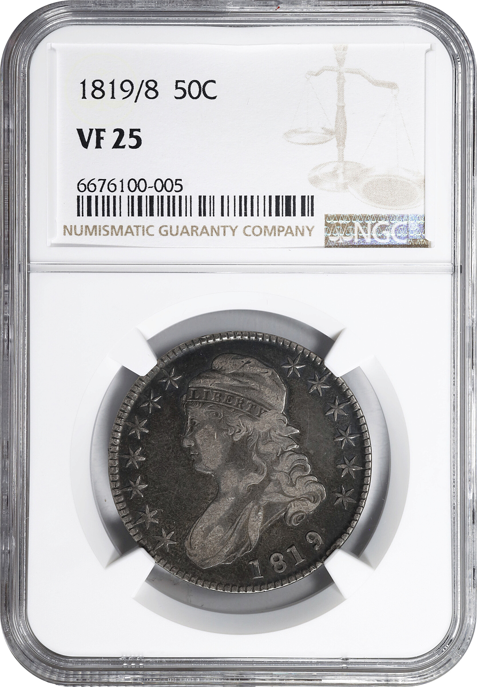 1819/8 50c Small 9 VF25 thumbnail 5