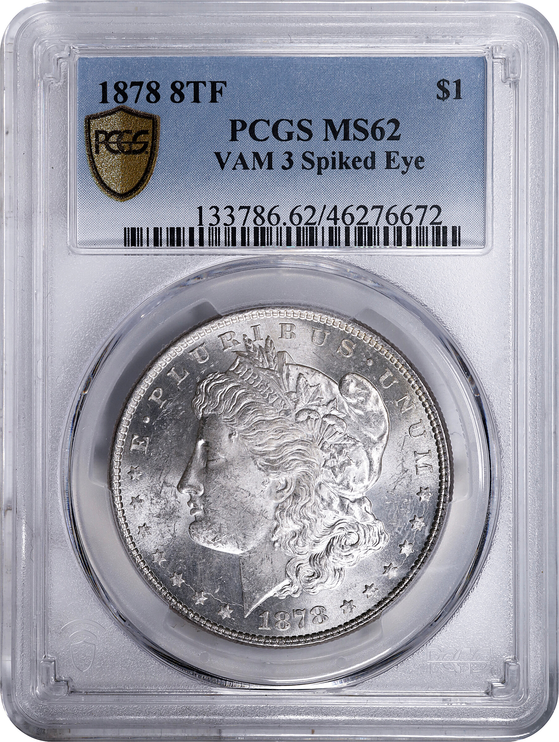 1878 8TF $1  Spiked Eye, VAM-3 MS62 thumbnail 5