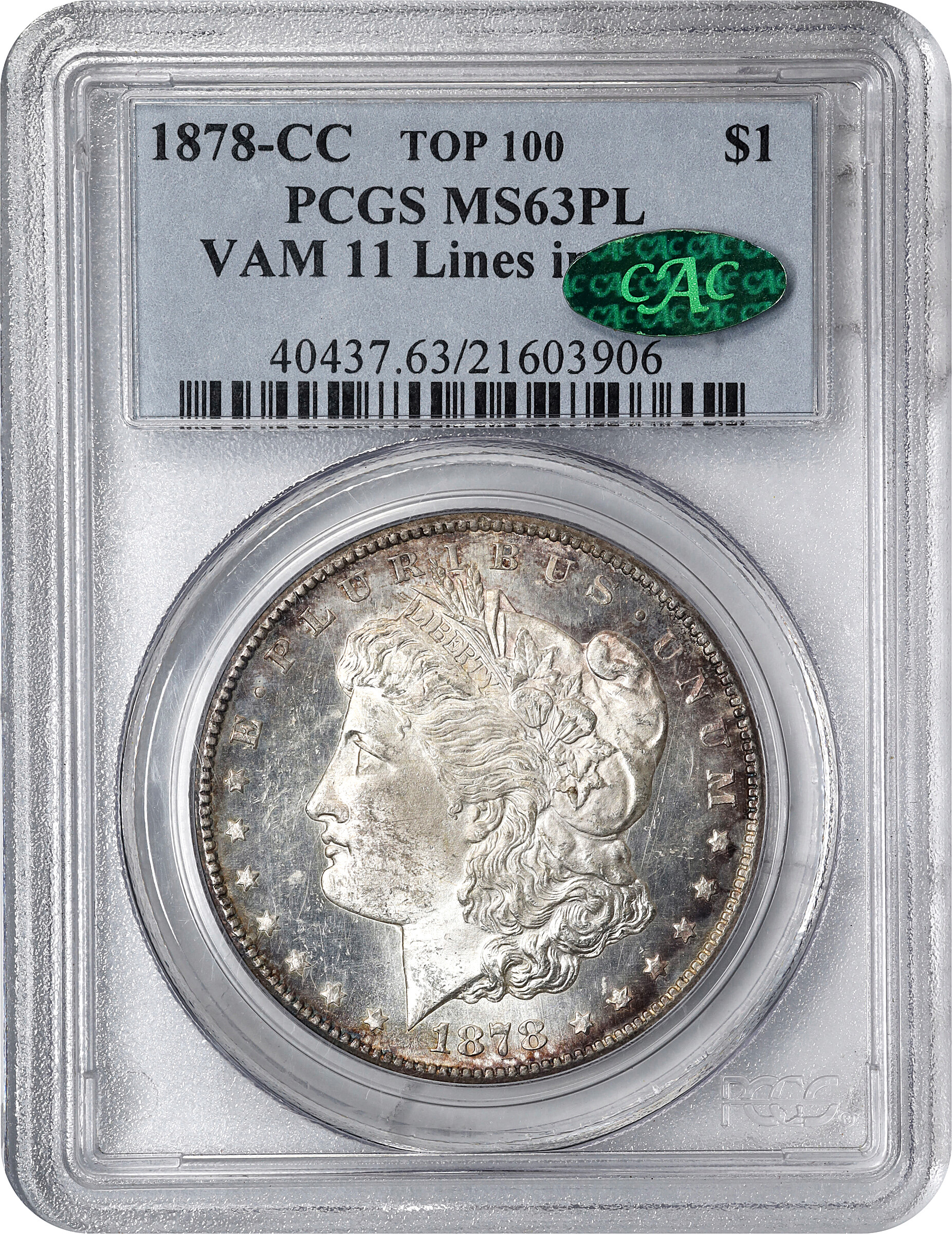 1878-CC $1  Lines in Wing, VAM-11 MS PL MS66 PL thumbnail 26