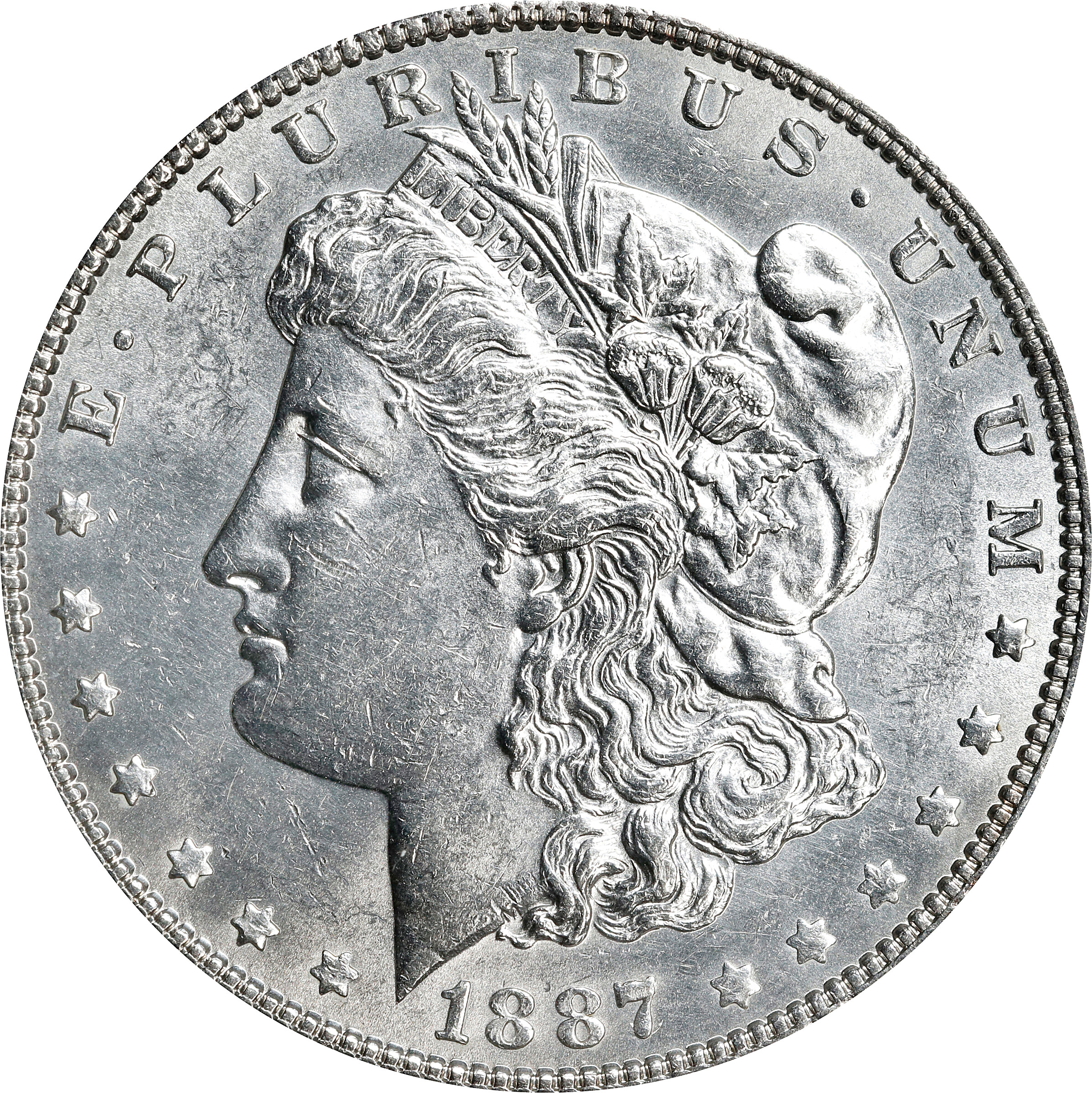 1887/6 Morgan Silver Dollar. VAM-2. Top 100 Variety. MS-60 (ANACS).