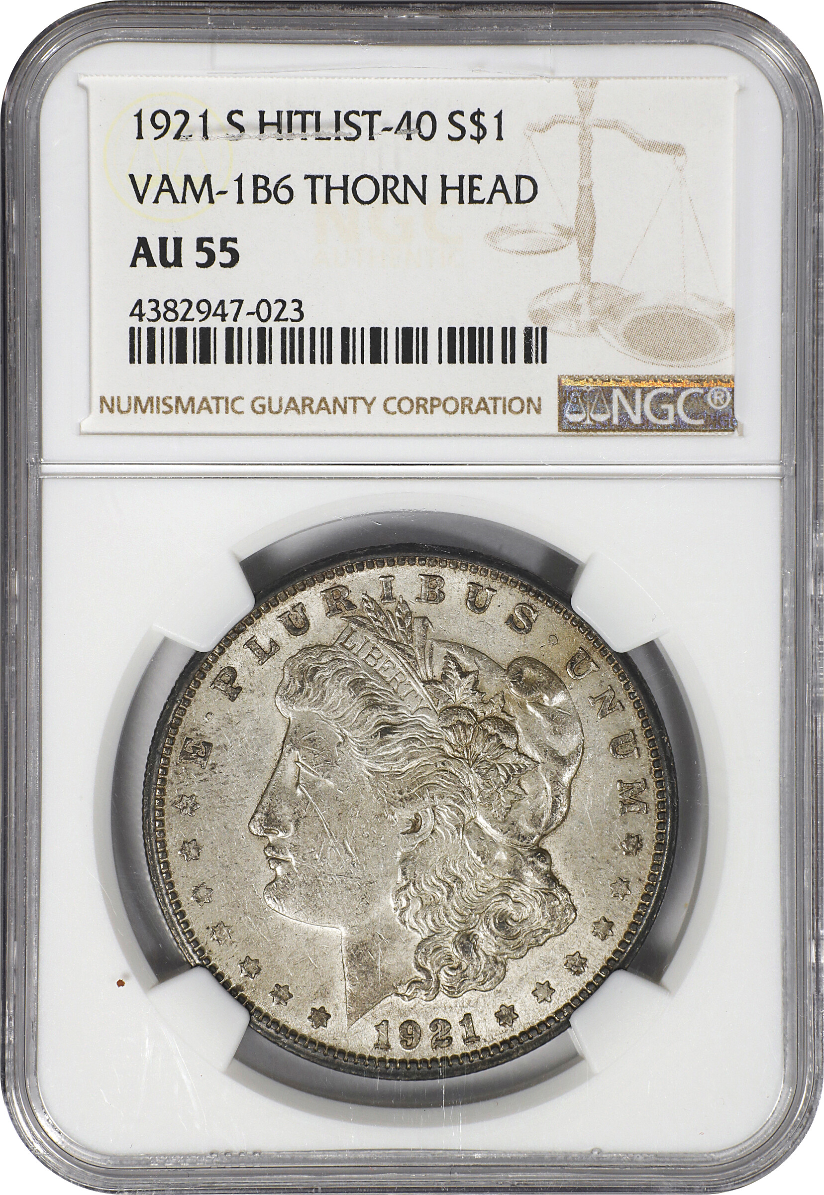 1921-S $1  Thorn Head, VAM-1B6 AU53 thumbnail 3