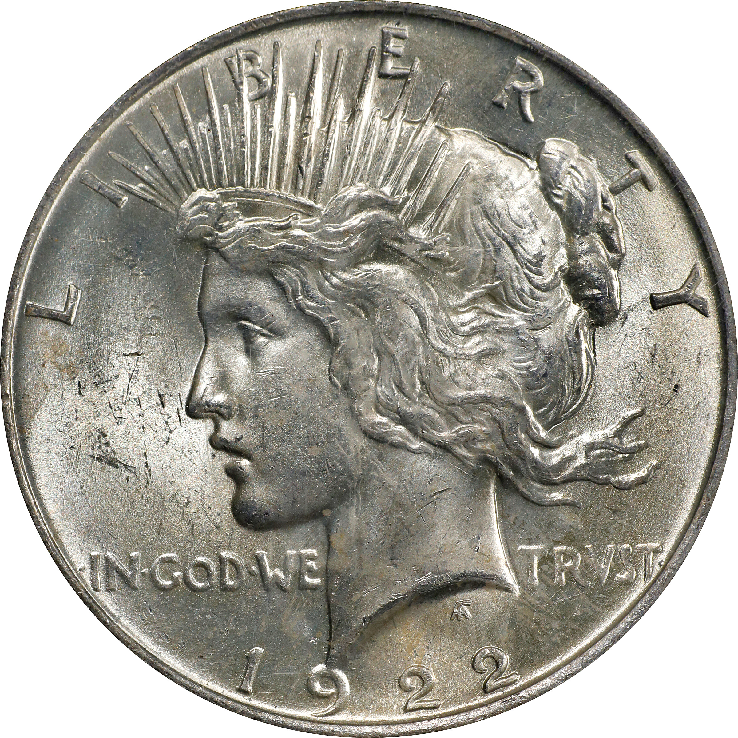 1922 Peace Silver Dollar. VAM-4. Top 50 Variety. Doubled Motto. MS-63 (PCGS).