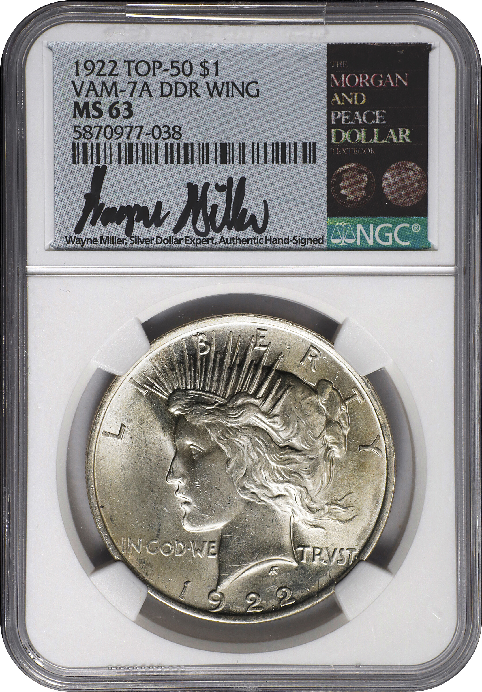 1922 $1  Doubled Wing, Die Pair 1, VAM-7.1 MS60 thumbnail 23