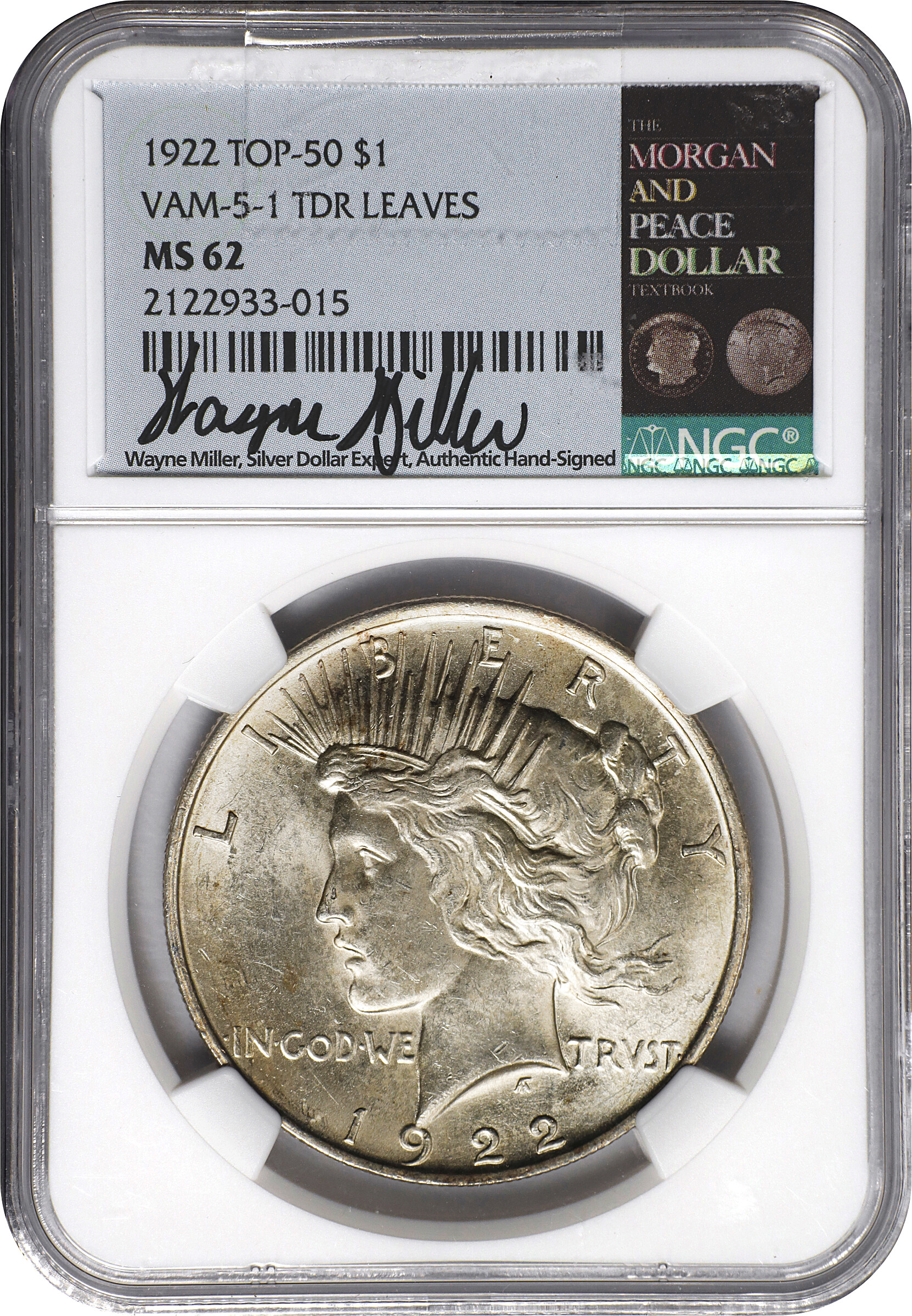 1922 $1  Tripled Leaves, VAM-5 MS60 thumbnail 7