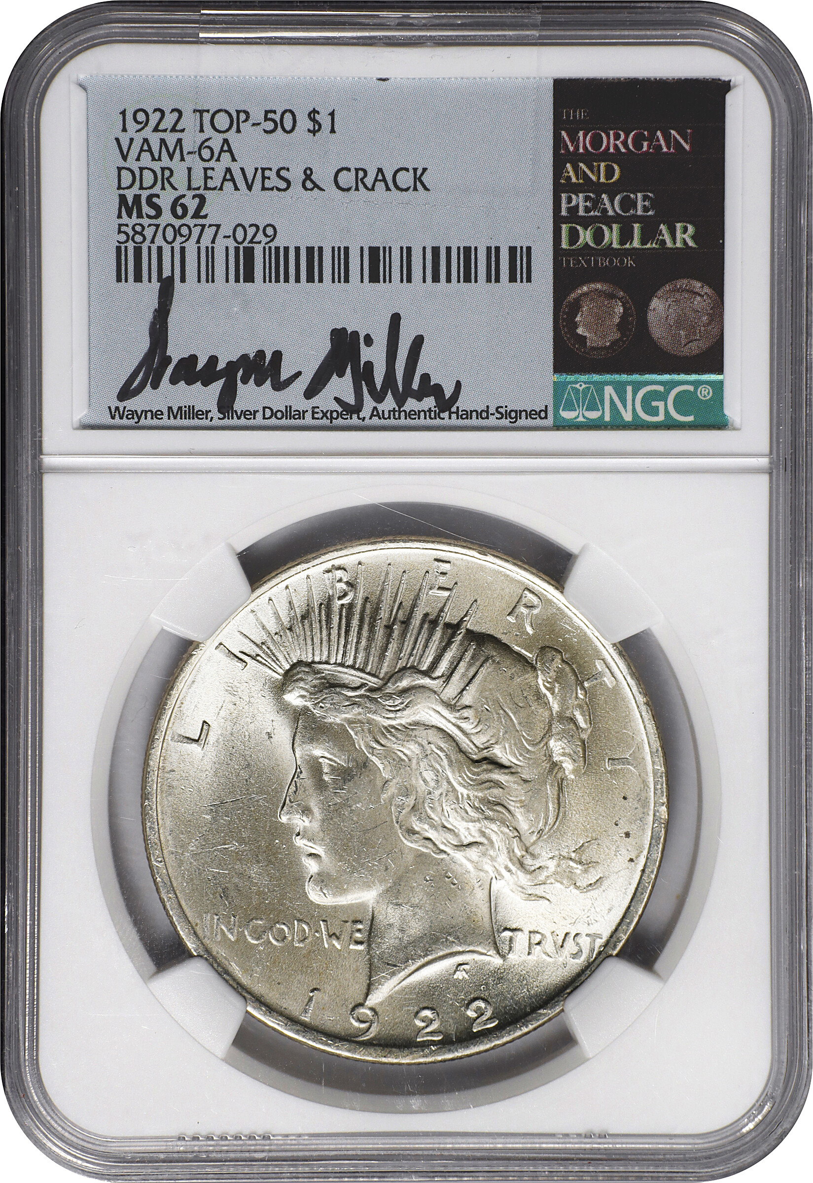 1922 $1  Doubled Leaves, VAM-6 MS62 thumbnail 7