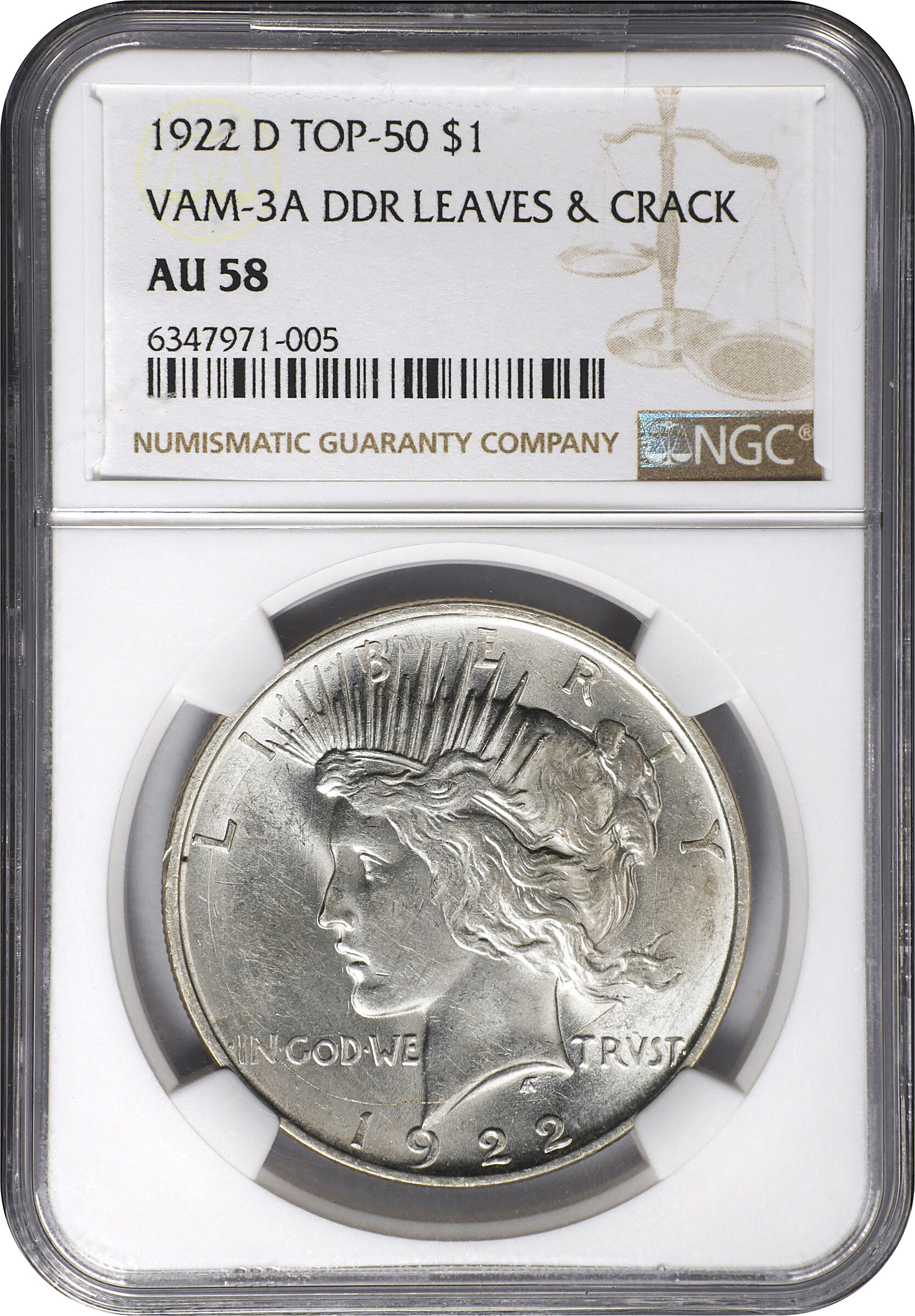 1922-D $1  Doubled Leaves, VAM-3 XF40 thumbnail 5