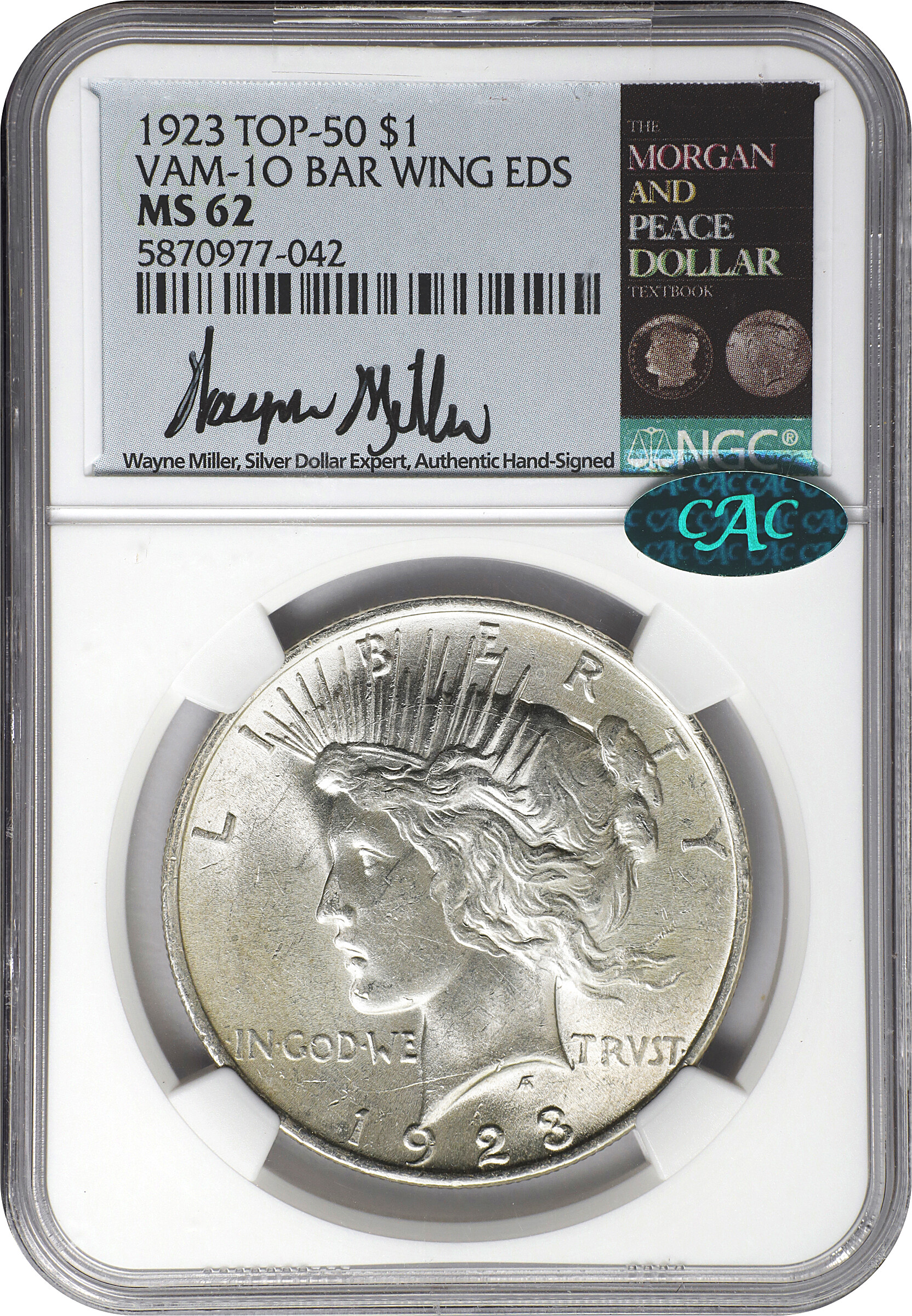 1923 $1  Bar Wing, VAM-1o MS62 thumbnail 11