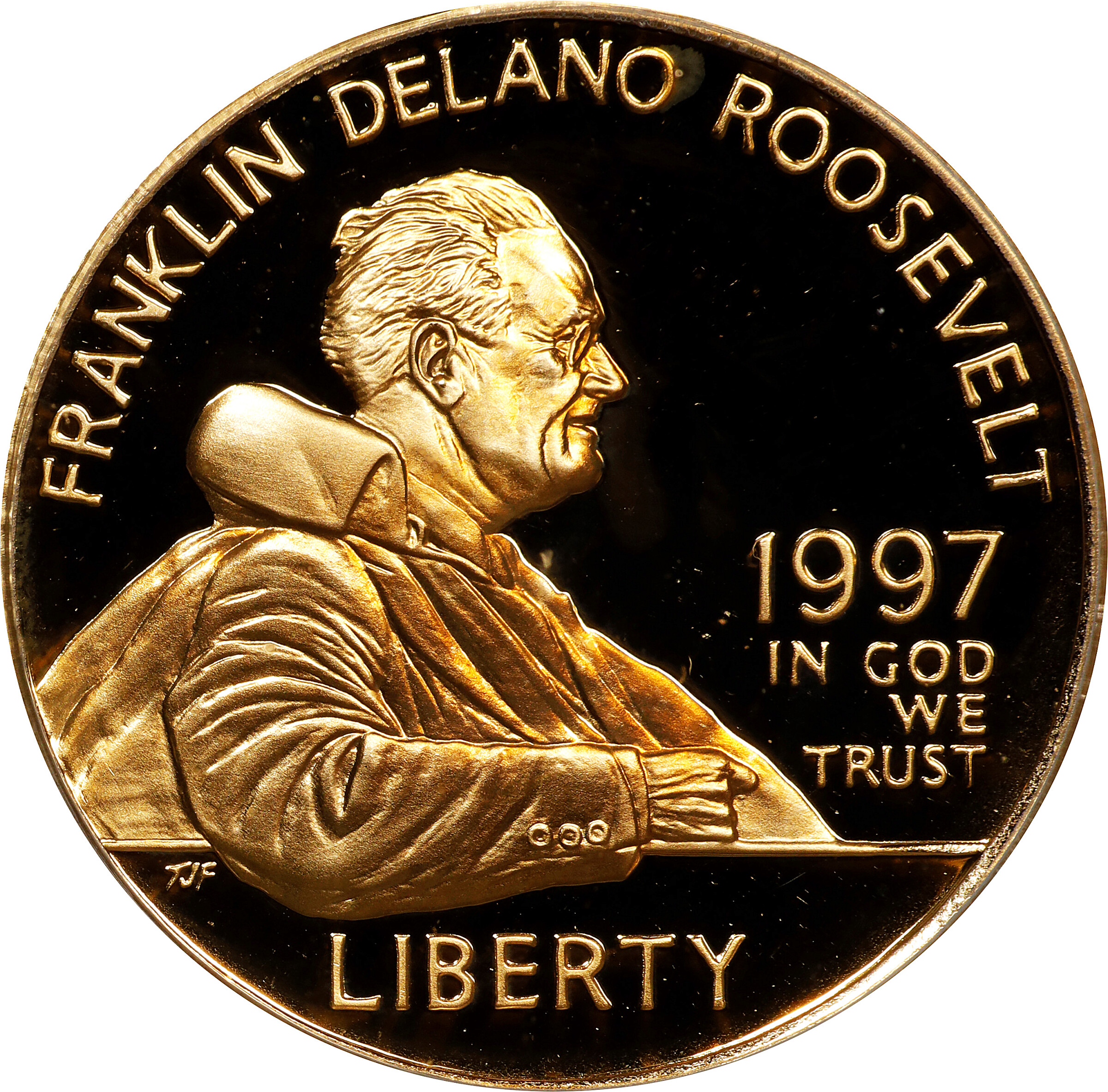 1997-W Franklin D. Roosevelt Gold $5. Proof-69 (PCGS).