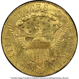 image for: 1798 $5 Large Eagle, Small 8, BD-6, R.6, MS62 PCGS....
