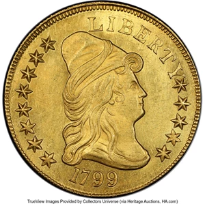 image for: 1799 $10 Small Obverse Stars, BD-4, High R.6, MS63+ PCGS....